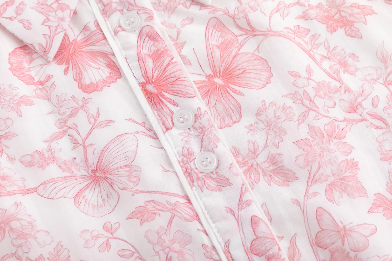 Pink Butterfly Printed Dress - Image 6