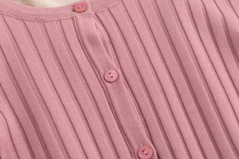 Pink Floral Dress With Knit Cardigan - Image 6