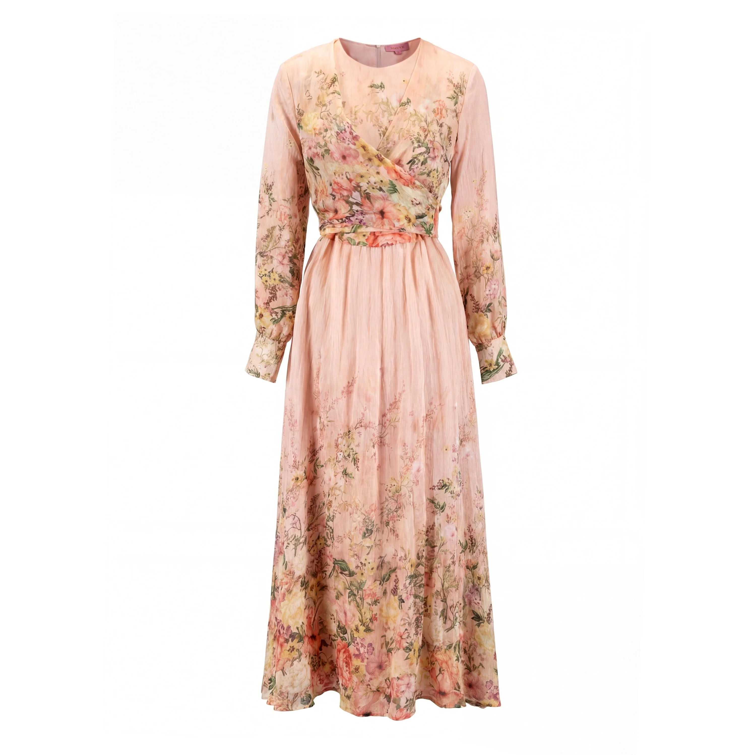 Pink Floral Linen Dress - Image 2