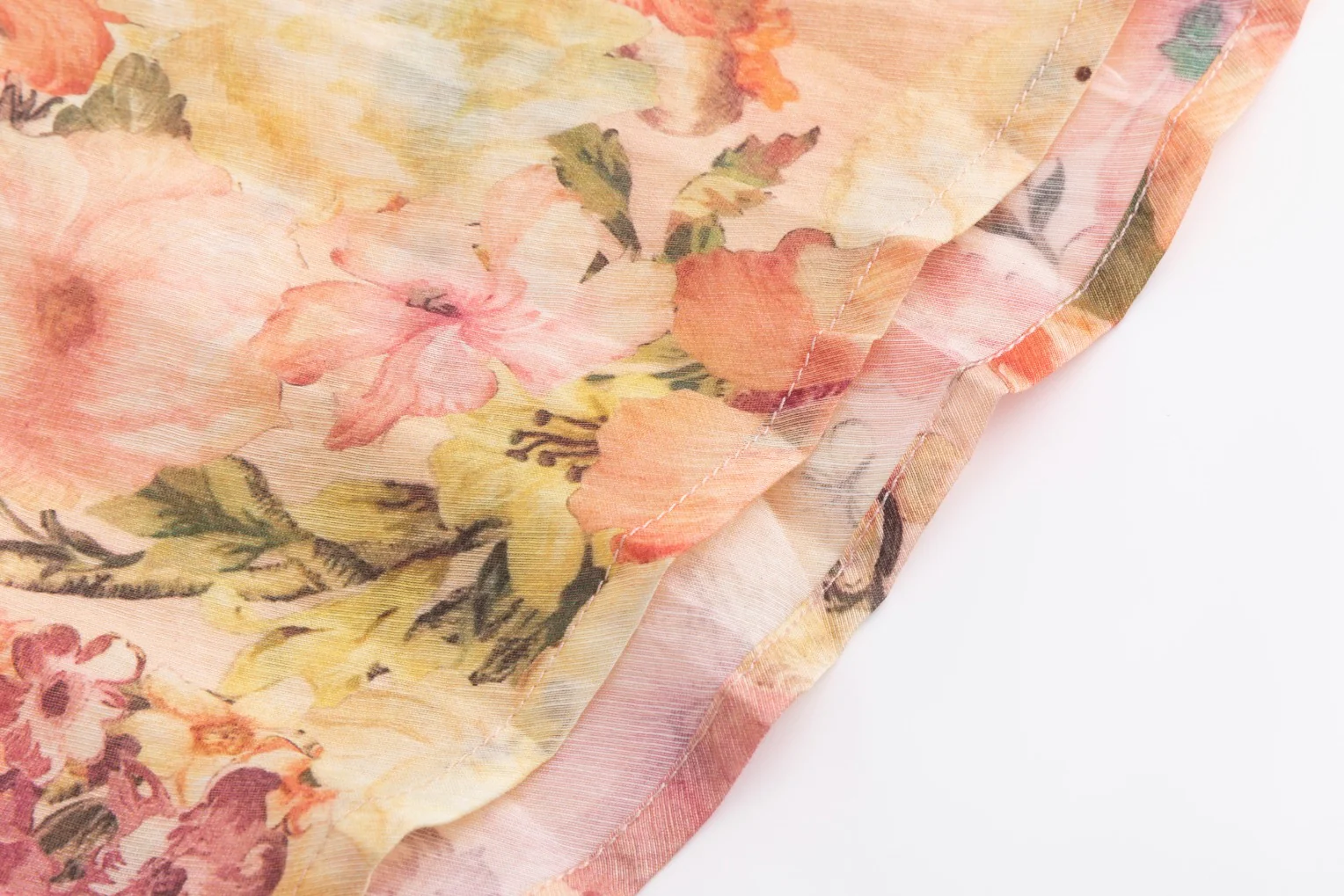 Pink Floral Linen Dress - Image 5