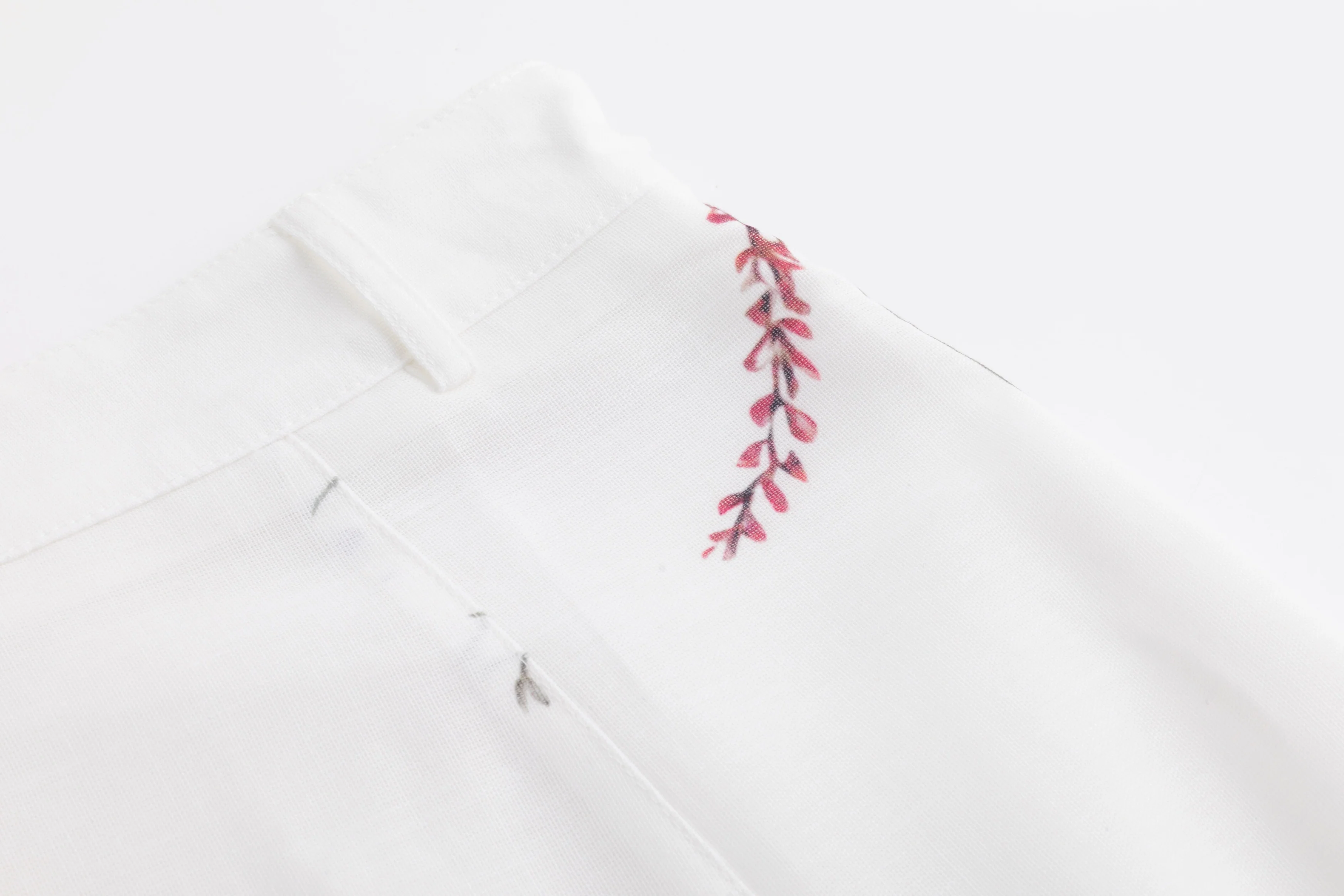 Pink Floral Linen Skirt - Image 4
