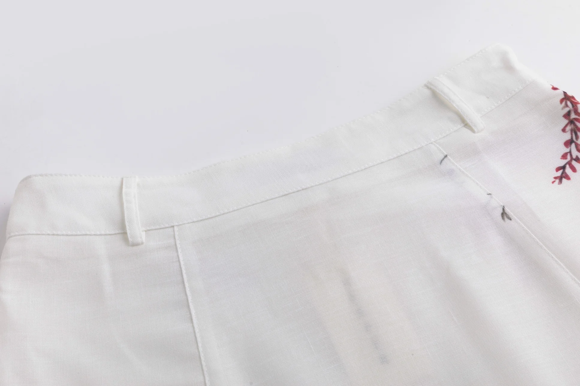 Pink Floral Linen Skirt - Image 6
