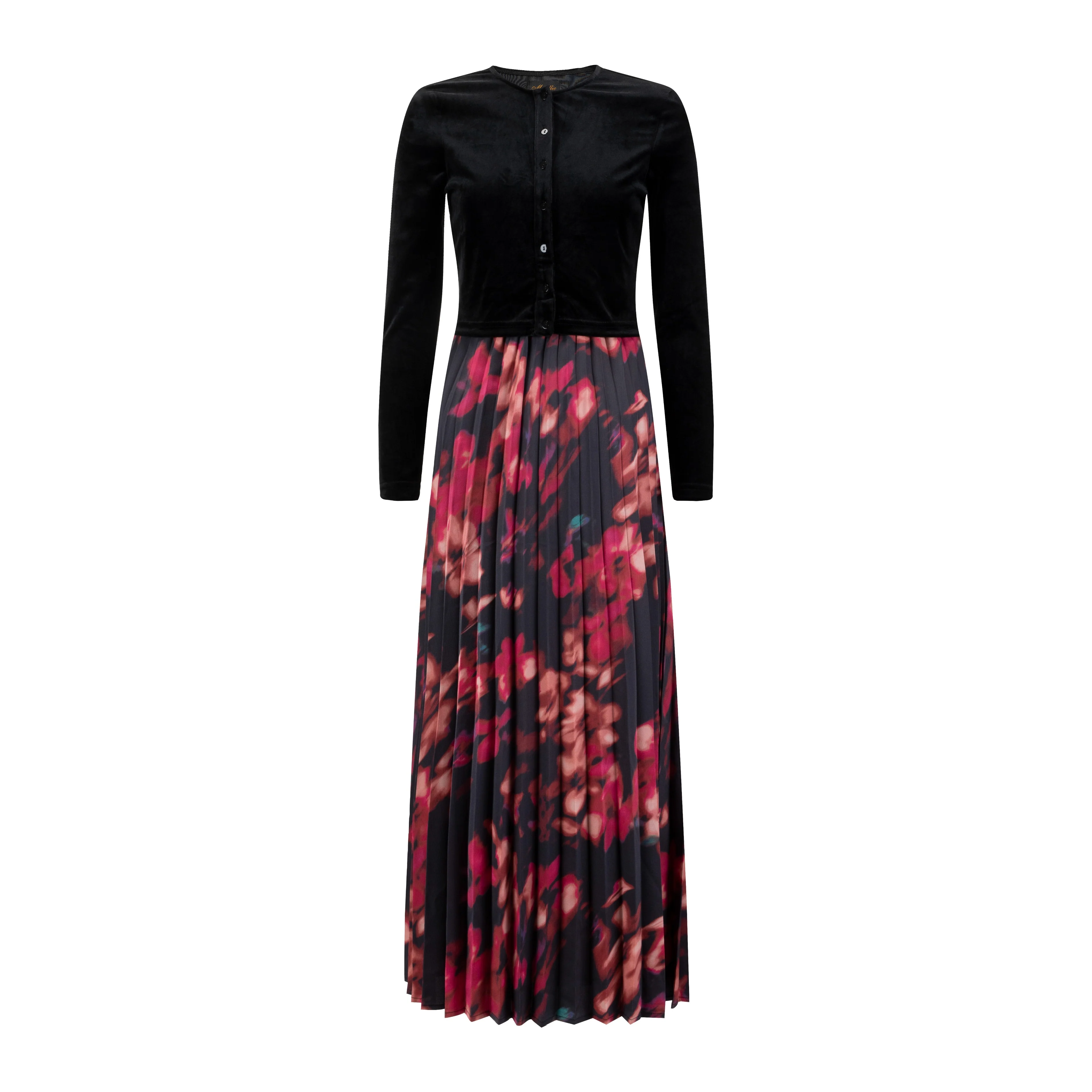 Pink Floral Pleated Dress - Image 2