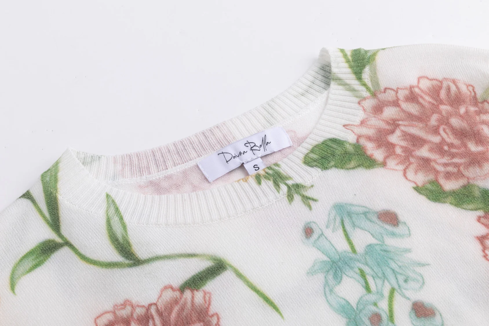 Pink Flower Printed Knit Top - Image 4