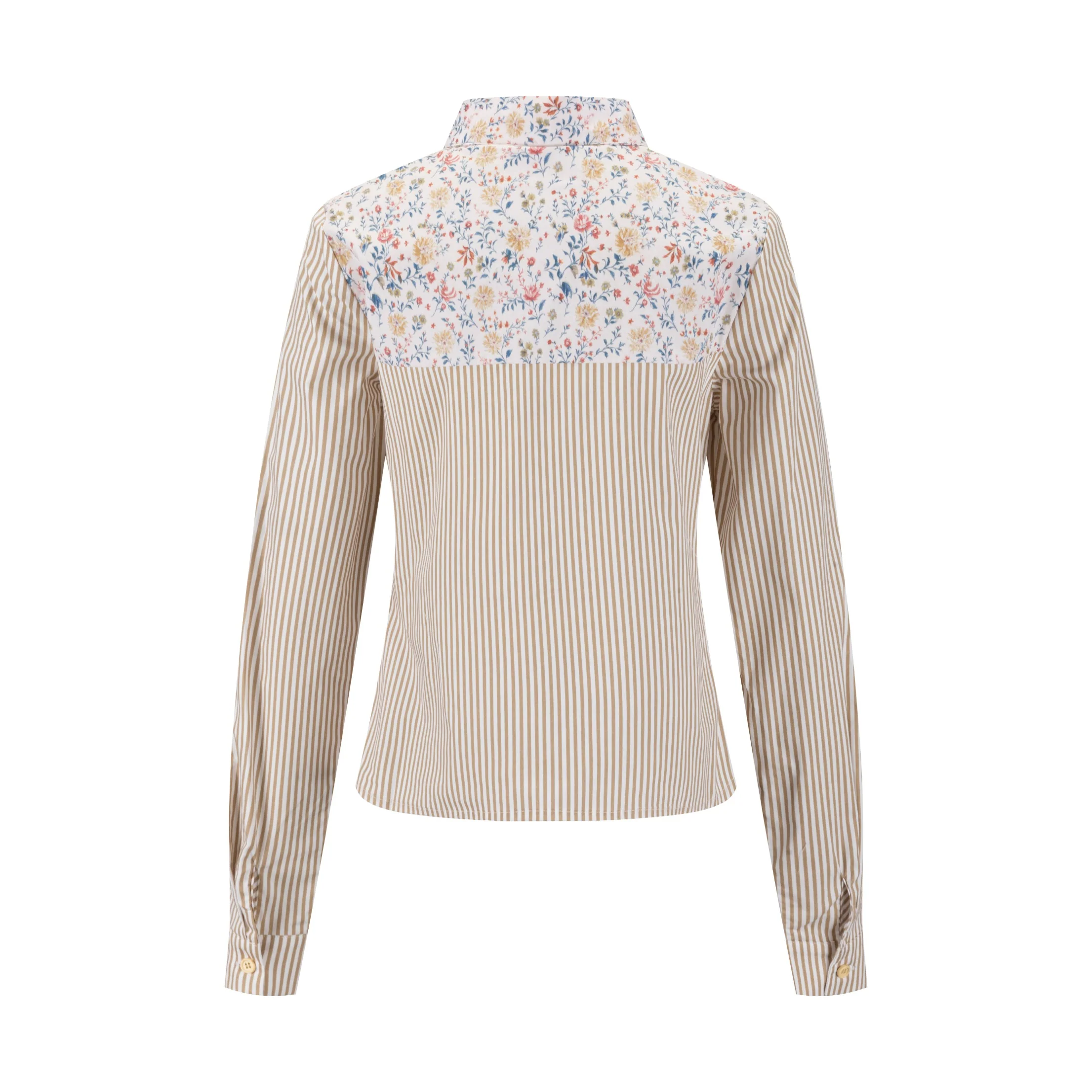 Pinstripe Floral Blouse - Image 2