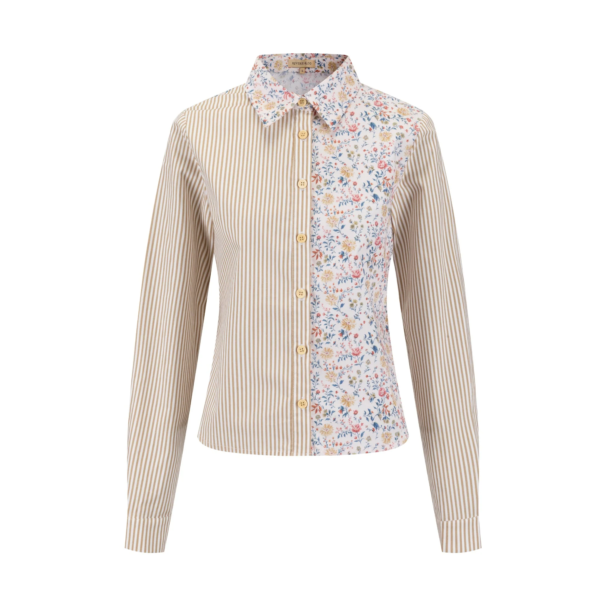Pinstripe Floral Blouse - Image 9