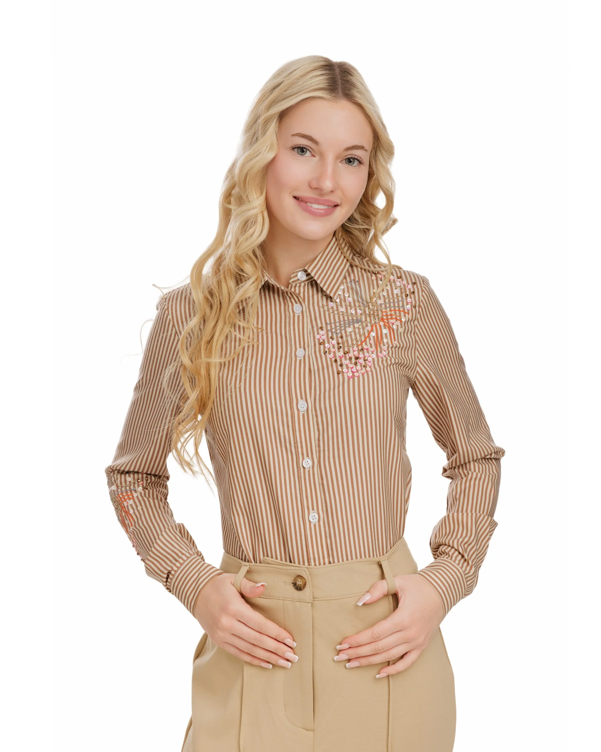 Piped Paneled Skirt - Sand - Image 2