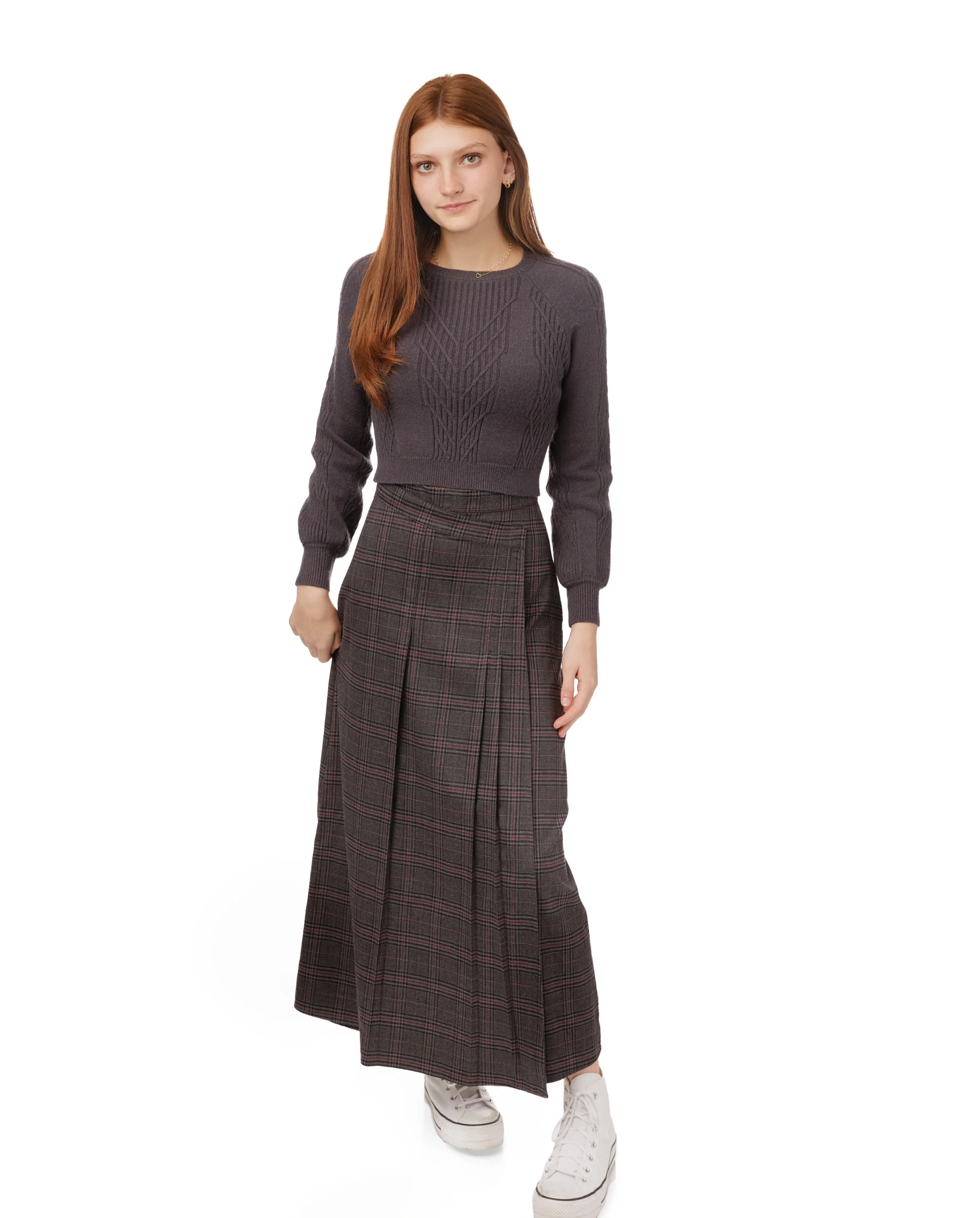 Plaid Skirt - Heather Grey - Image 3