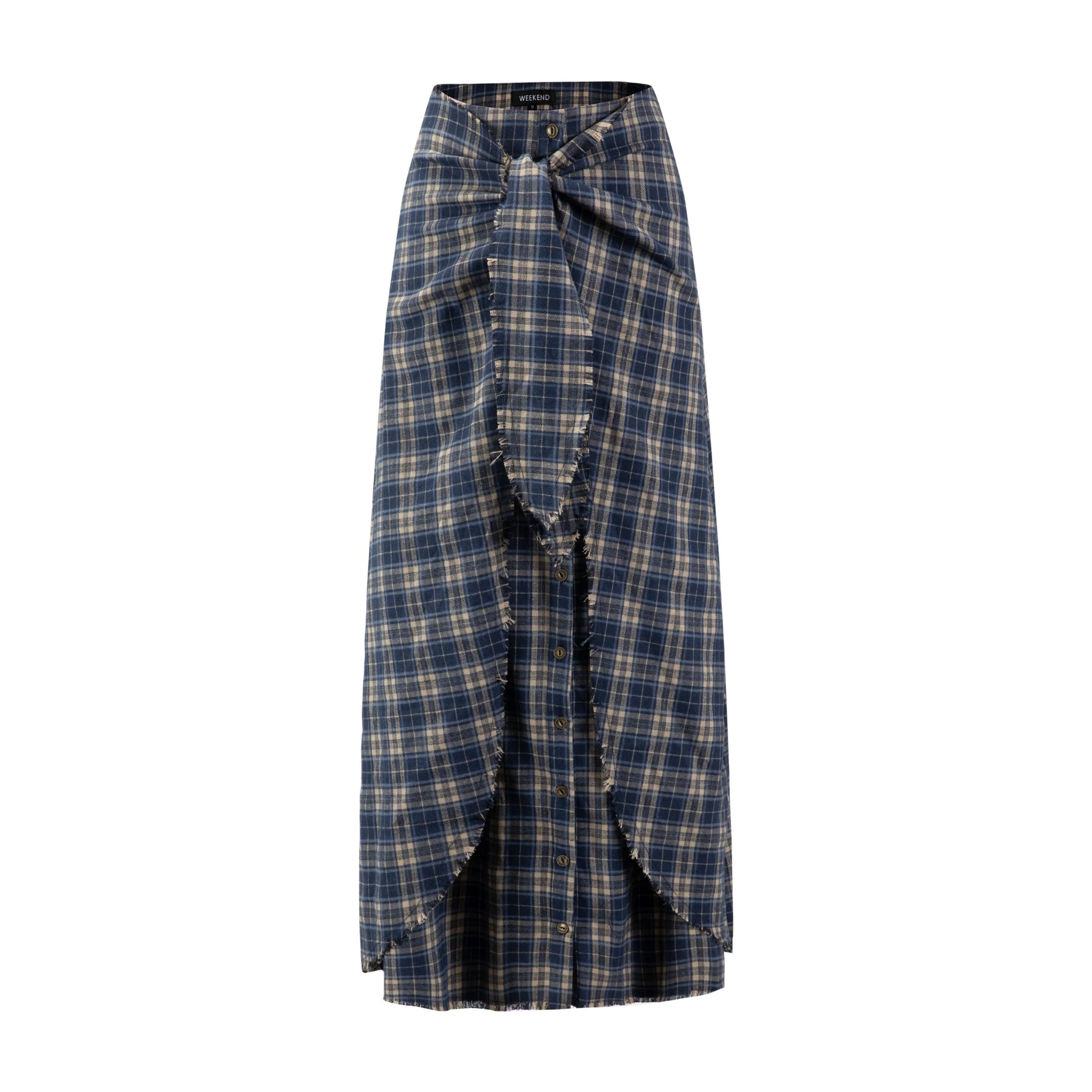 Plaid Tie Skirt - Blue - Image 3