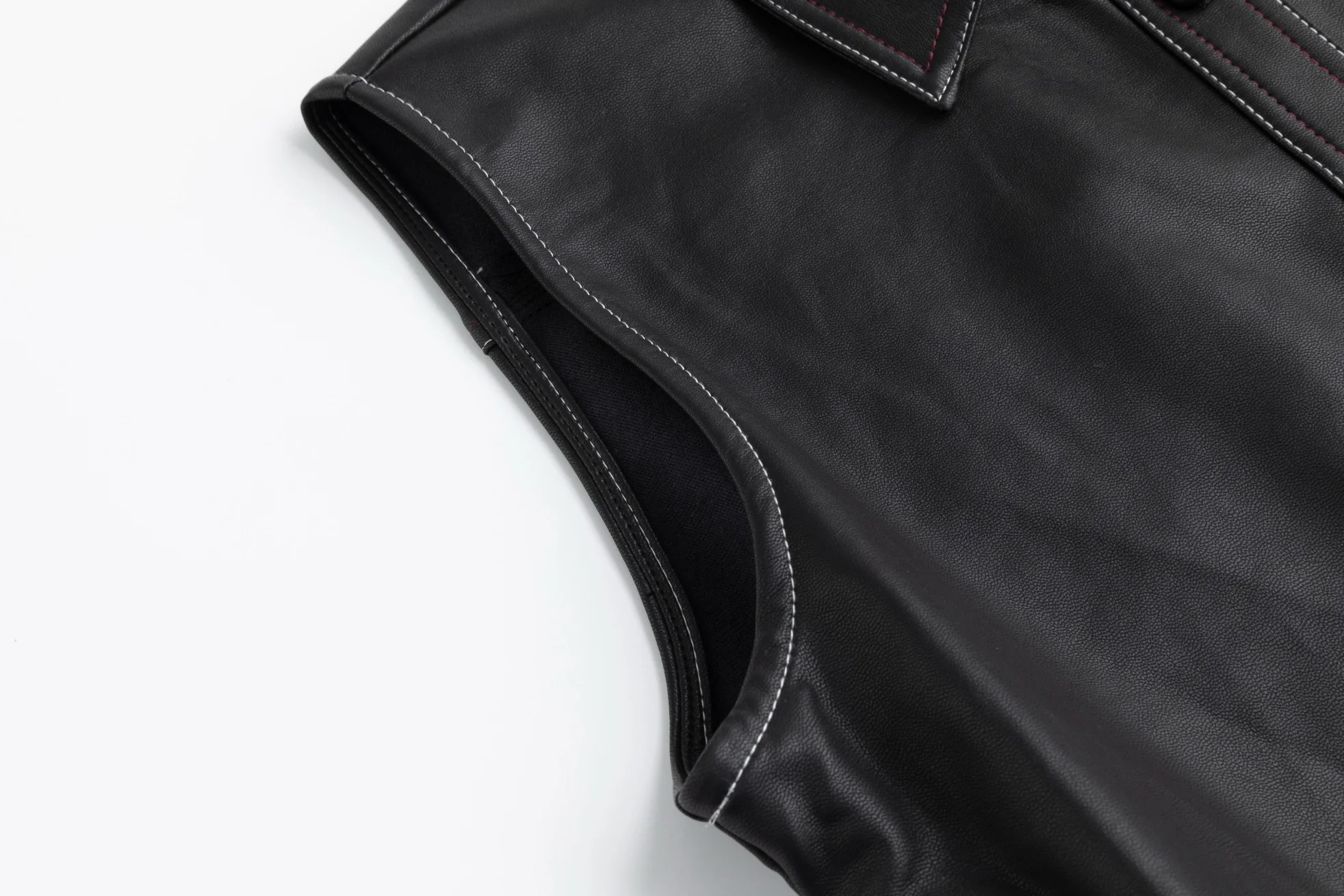 Pleated Leather Jumper - Black - Image 6