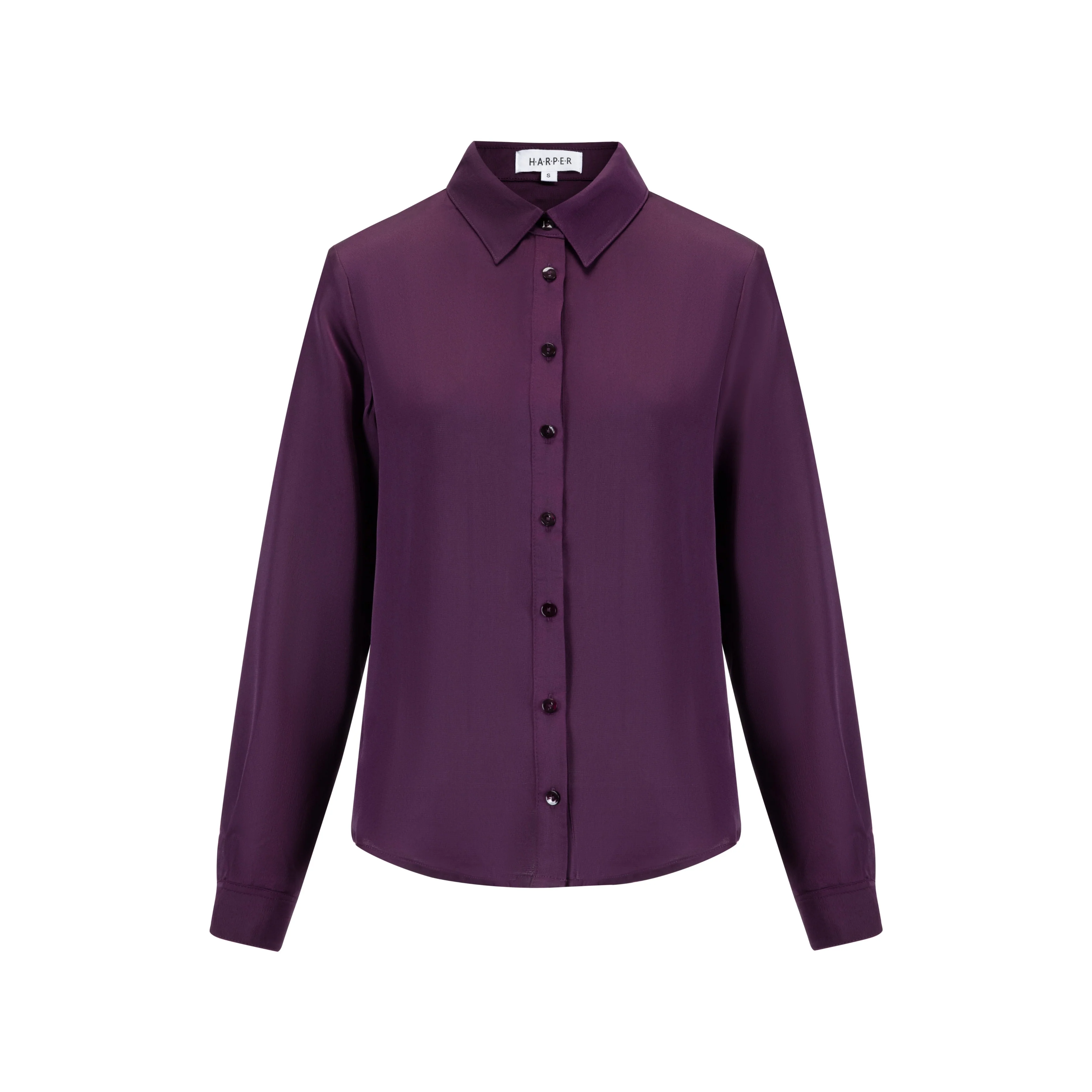 Plum Satin Blouse - Image 3