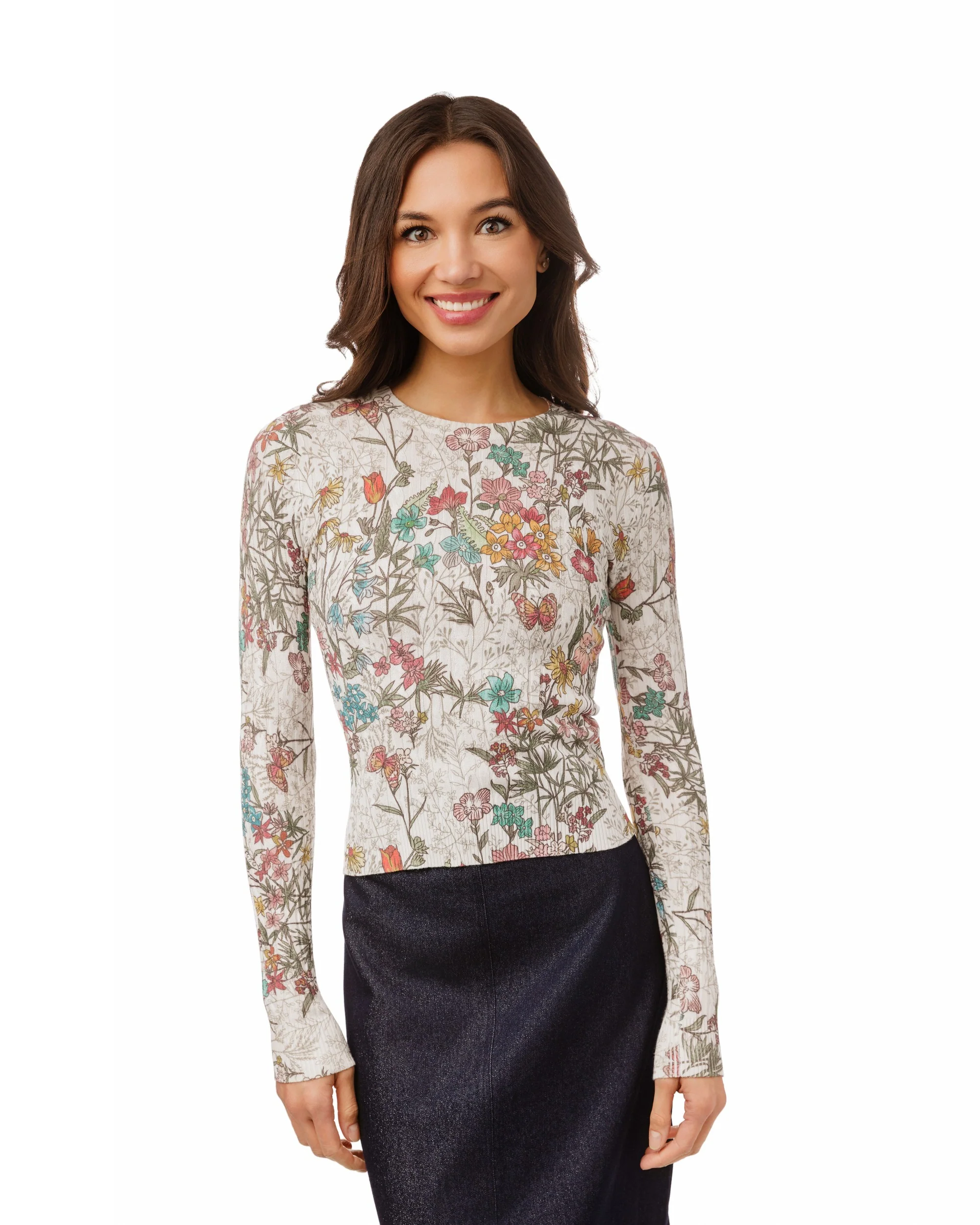 Printed Floral Cable Knit - Image 2