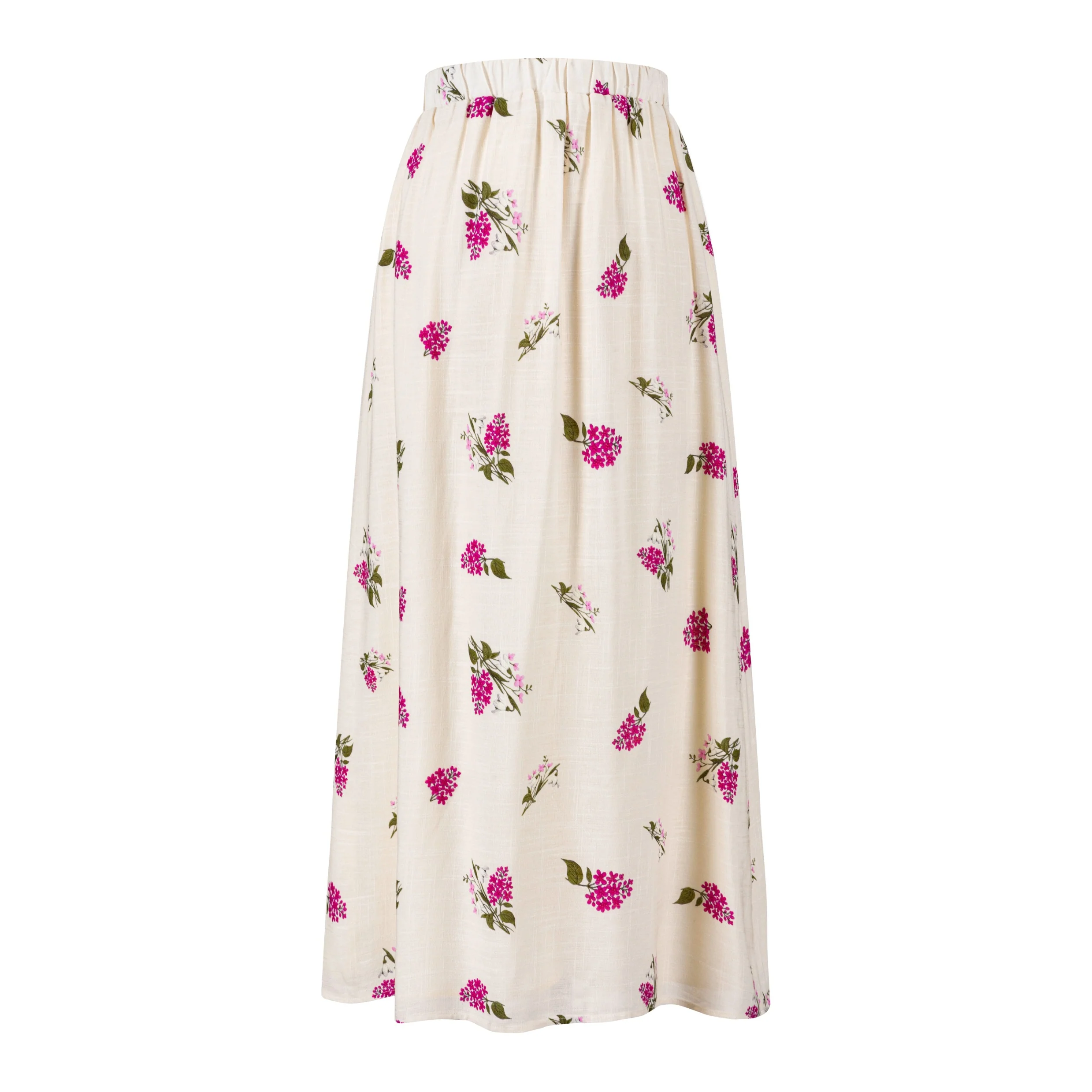 Raspberry Cluster Floral Skirt - Ivory - Image 2