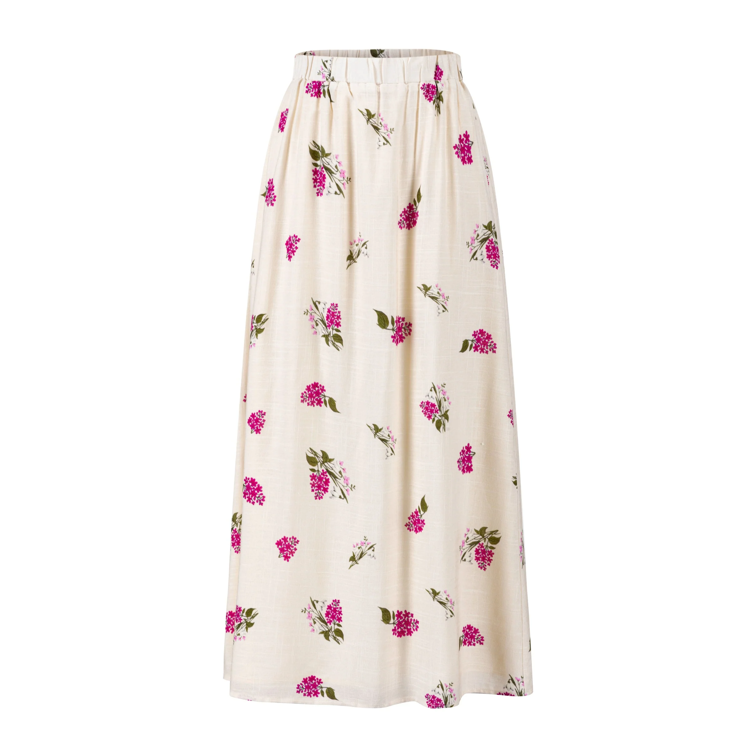 Raspberry Cluster Floral Skirt - Ivory - Image 3