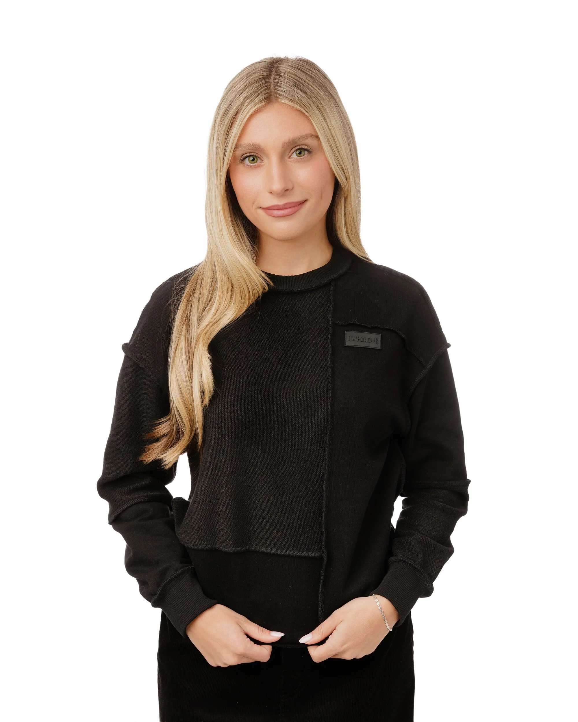 Raw Edged Sweater - Black - Image 3