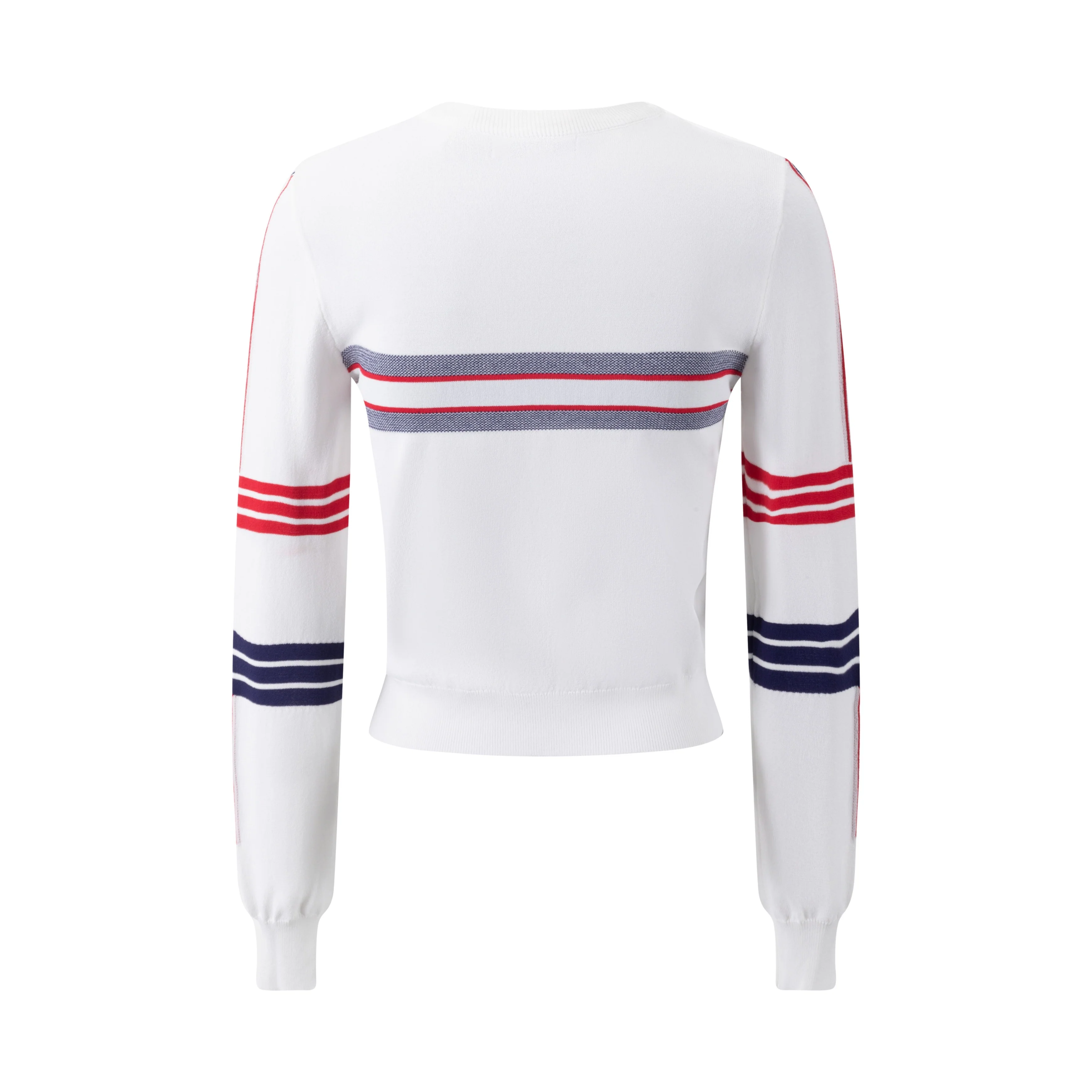 Red And Navy Eiffel Tower Knit Top - Image 3