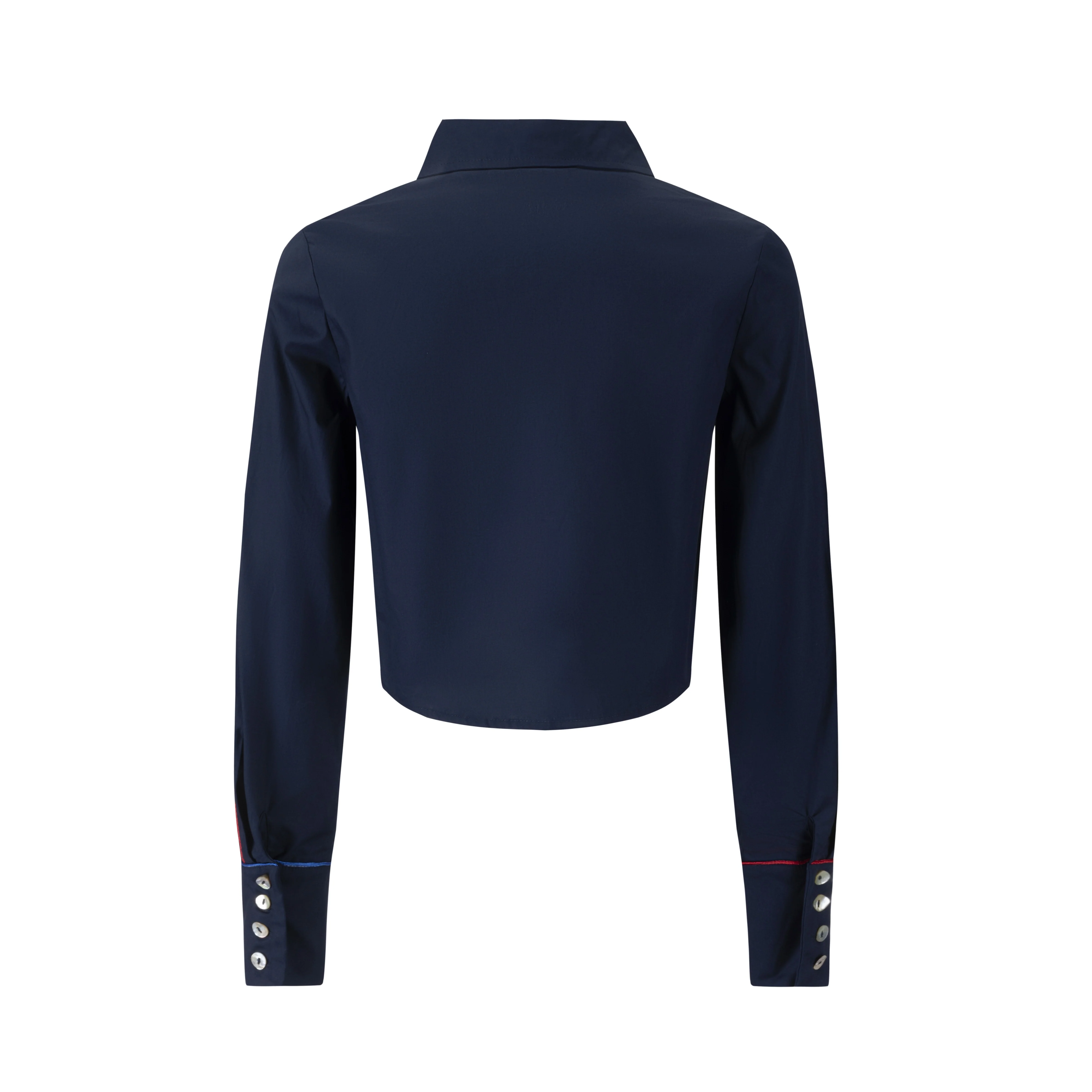 Red Seam Detail Shirt - Navy - Image 2