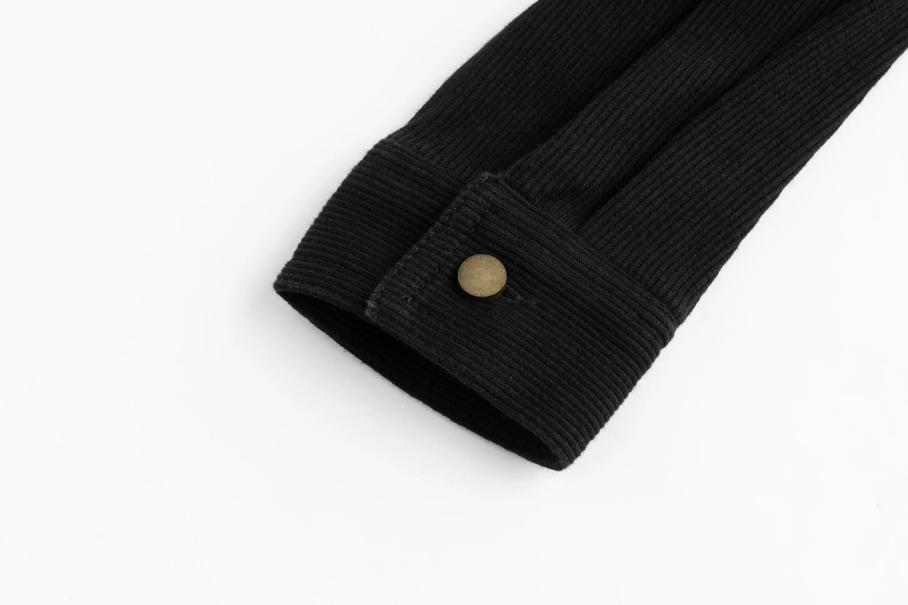 Ribbed Denim Shirt - Black - Image 6