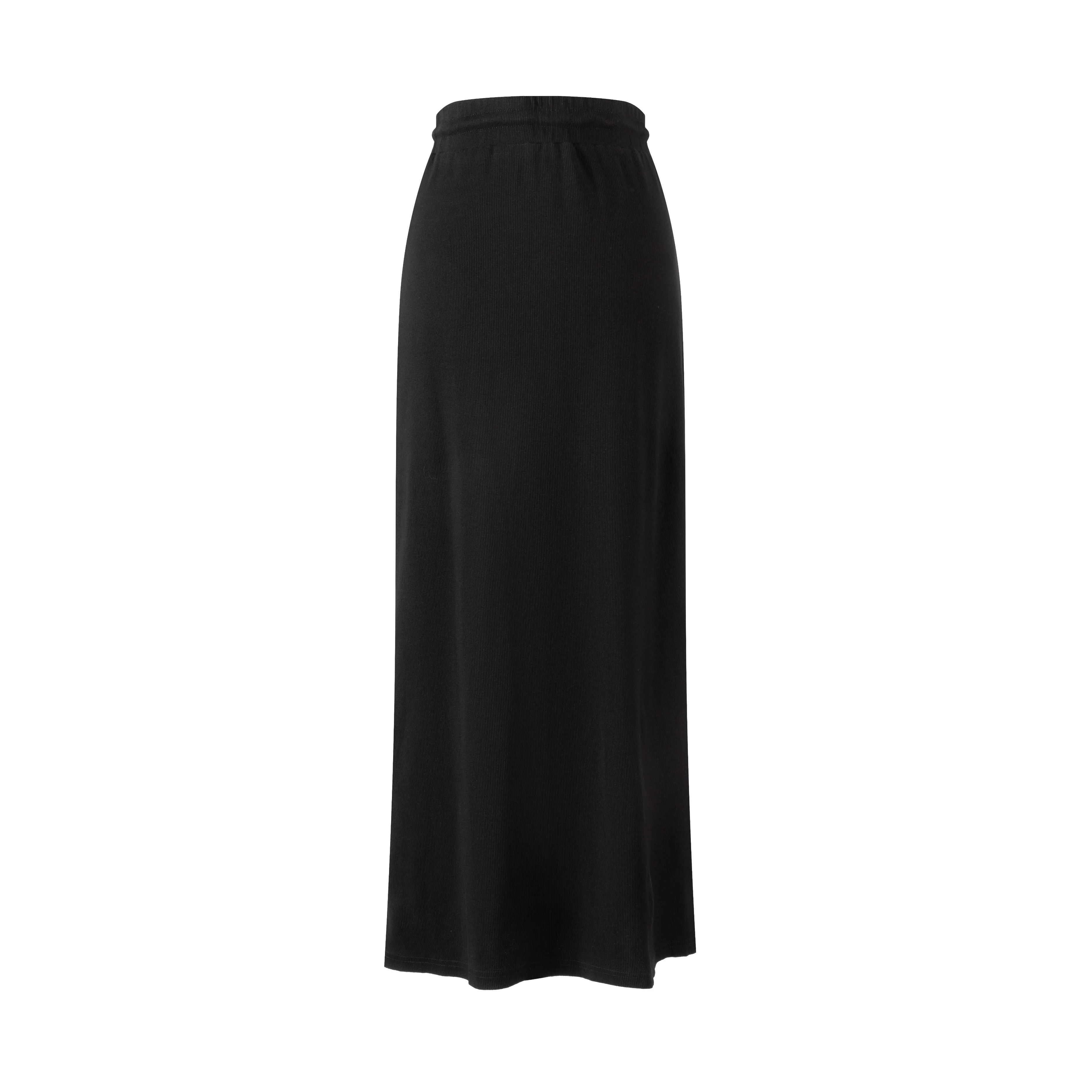 Ribbed Denim Skirt - Black - Image 3