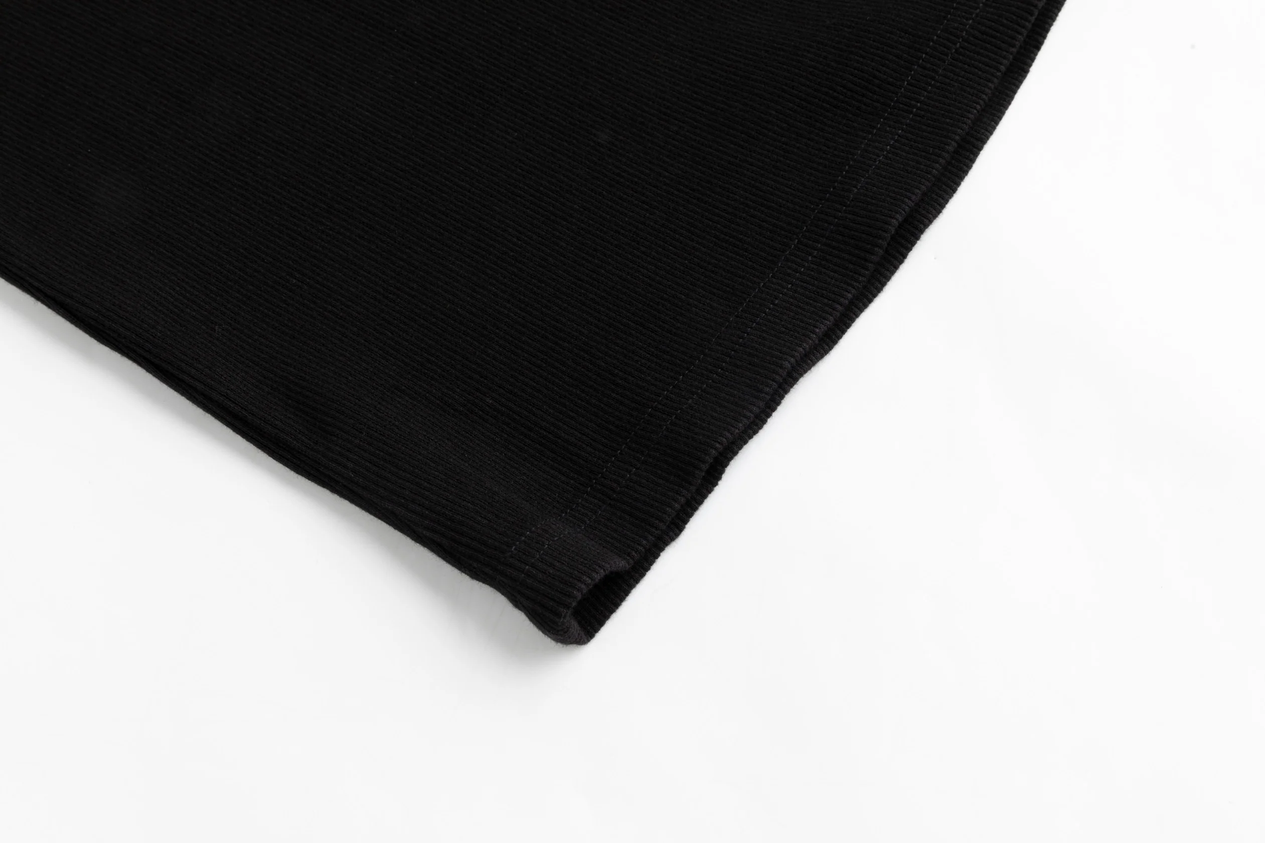 Ribbed Denim Skirt - Black - Image 5