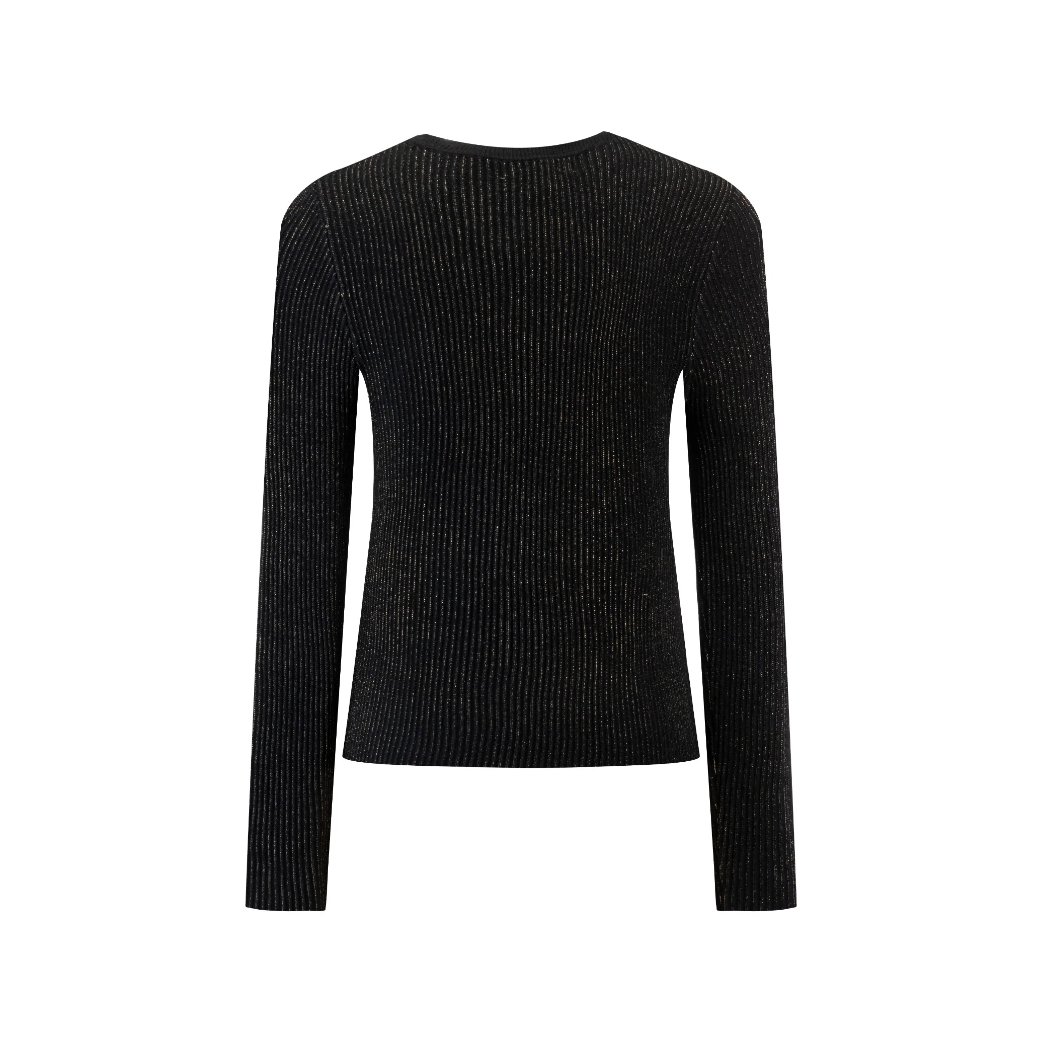 Ribbed Knit Metallic Shirt - Image 3
