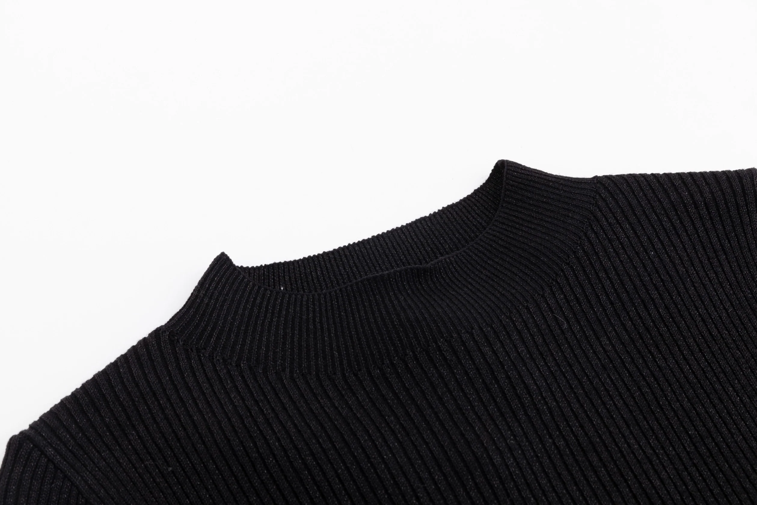 Shimmery Mock Neck Top - Black - Image 4