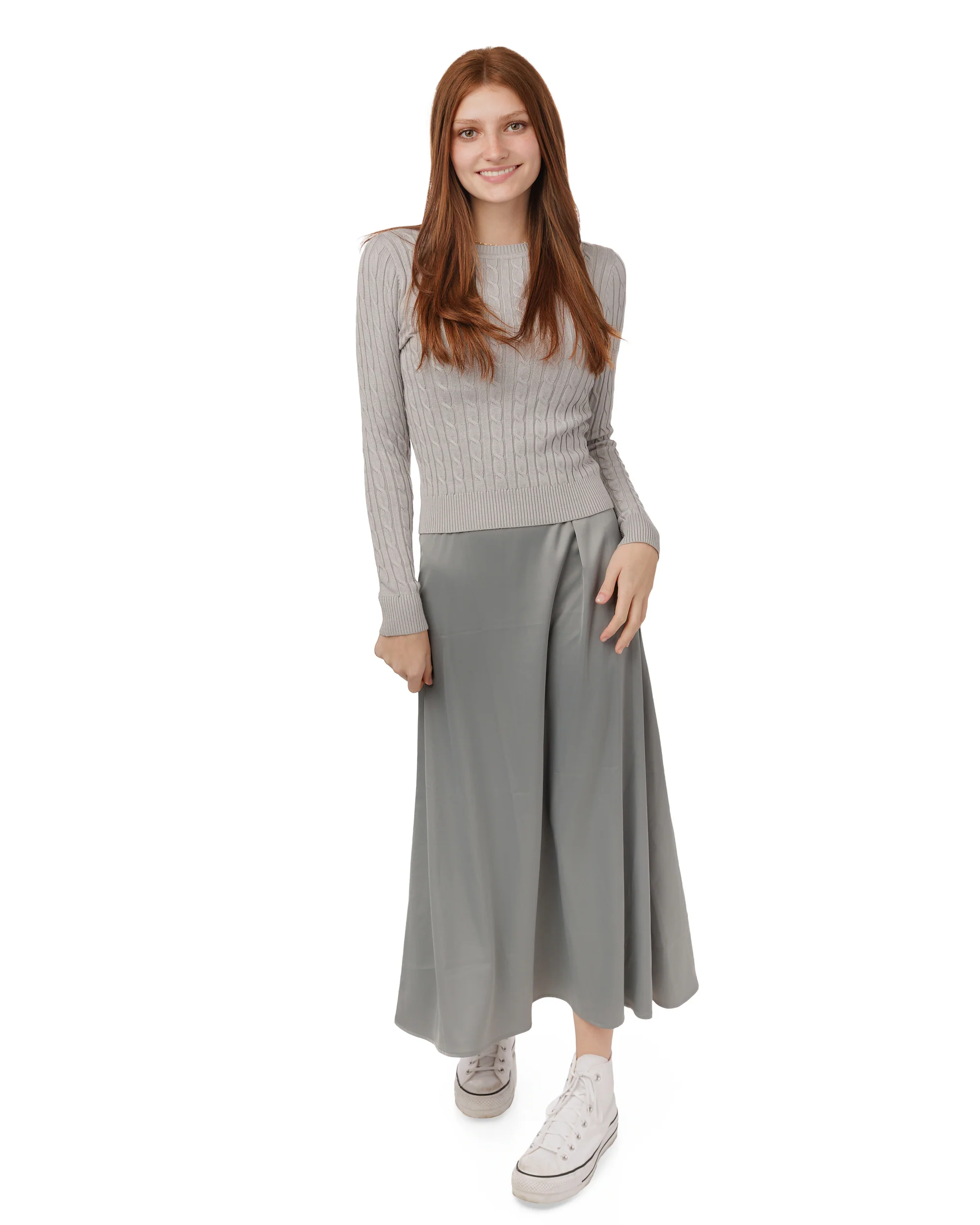 Silk Jumper - Light Grey - Image 3