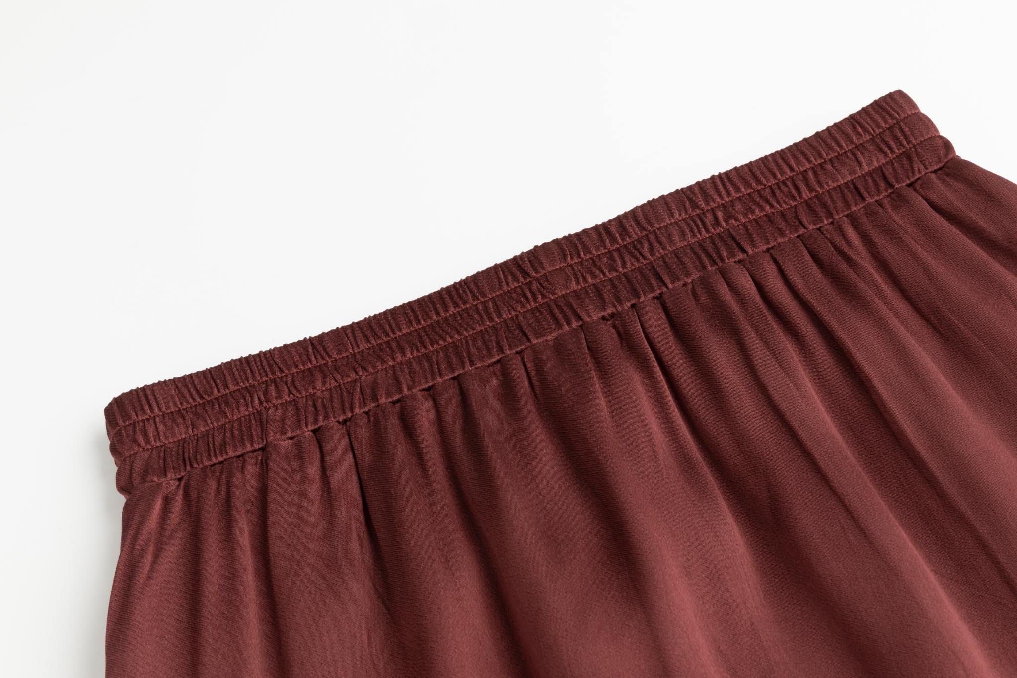 Silk Skirt - Burgundy - Image 4