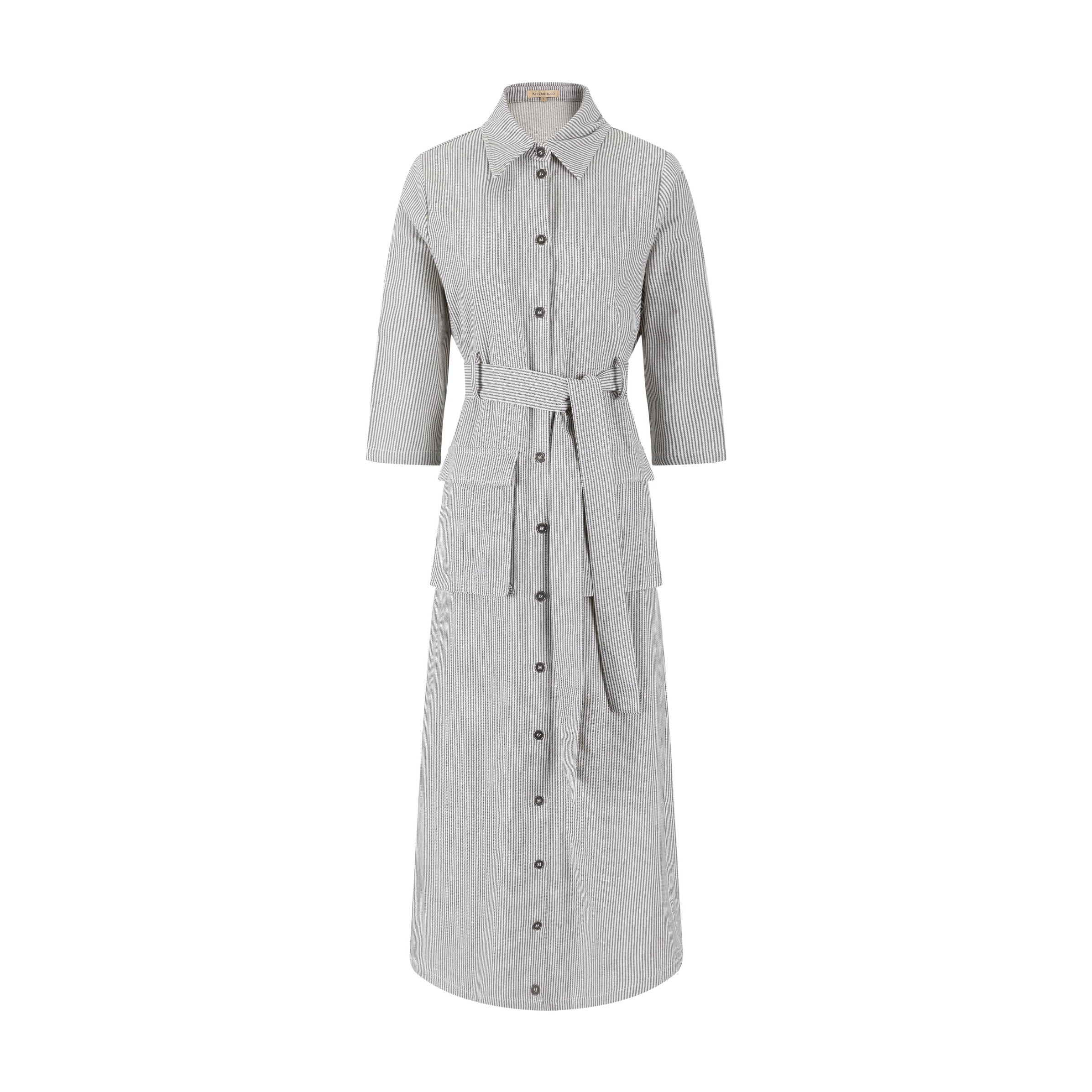 Stripe Pocket Dress - Black/White - Image 2