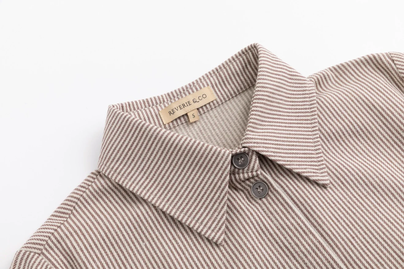 Stripe Pocket Dress - Rust/White - Image 4