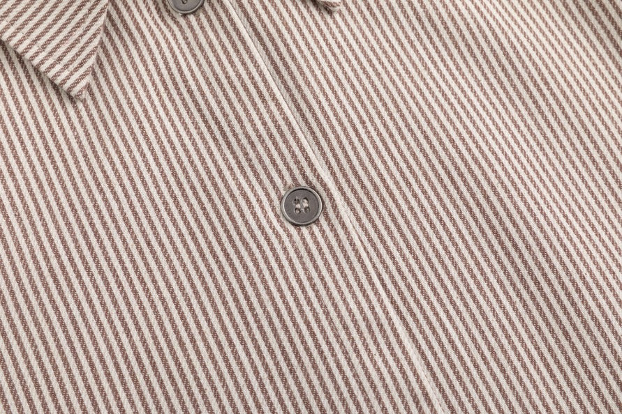 Stripe Pocket Dress - Rust/White - Image 5
