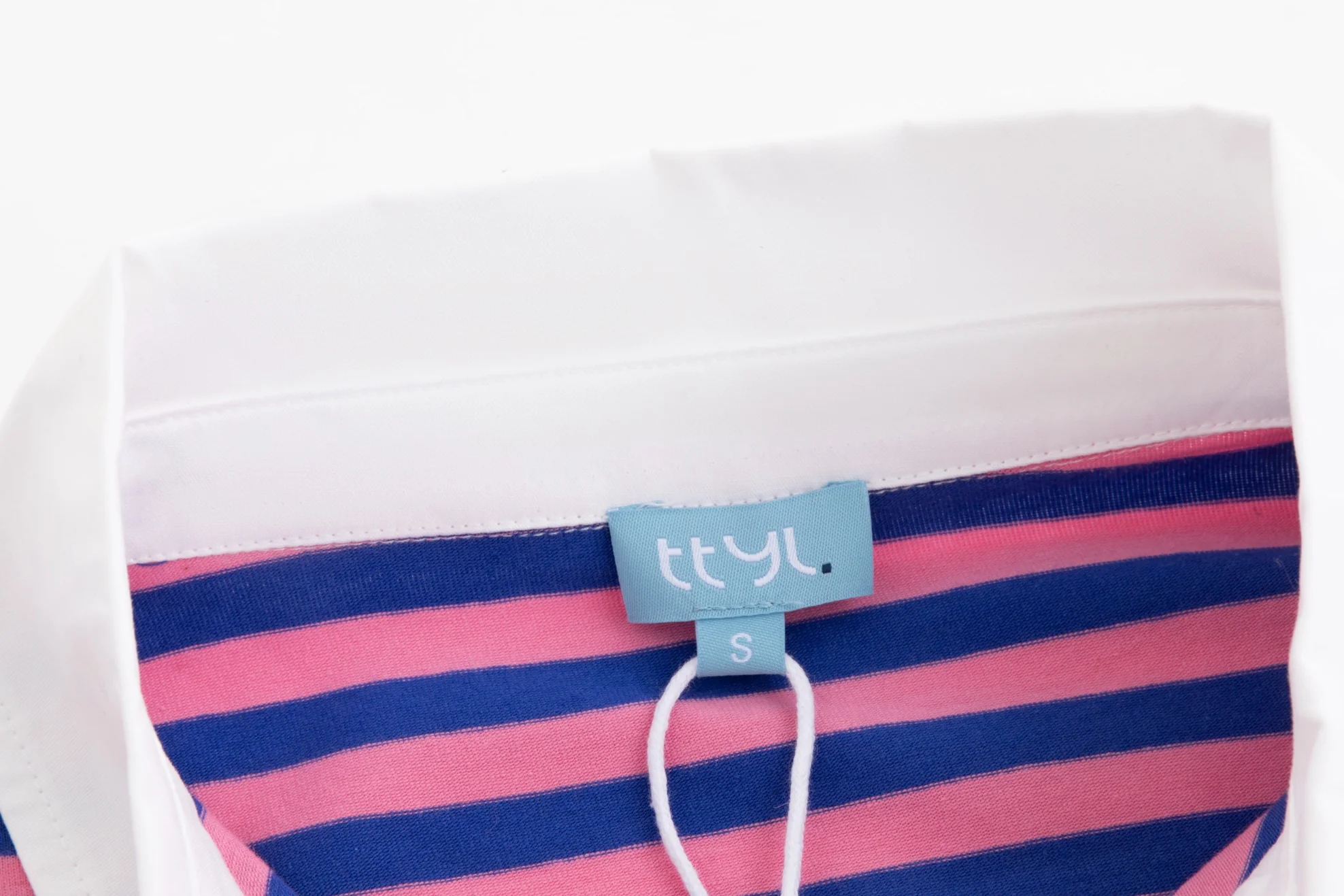 Striped Boxy Polo T-Shirt - Blue/Pink - Image 4