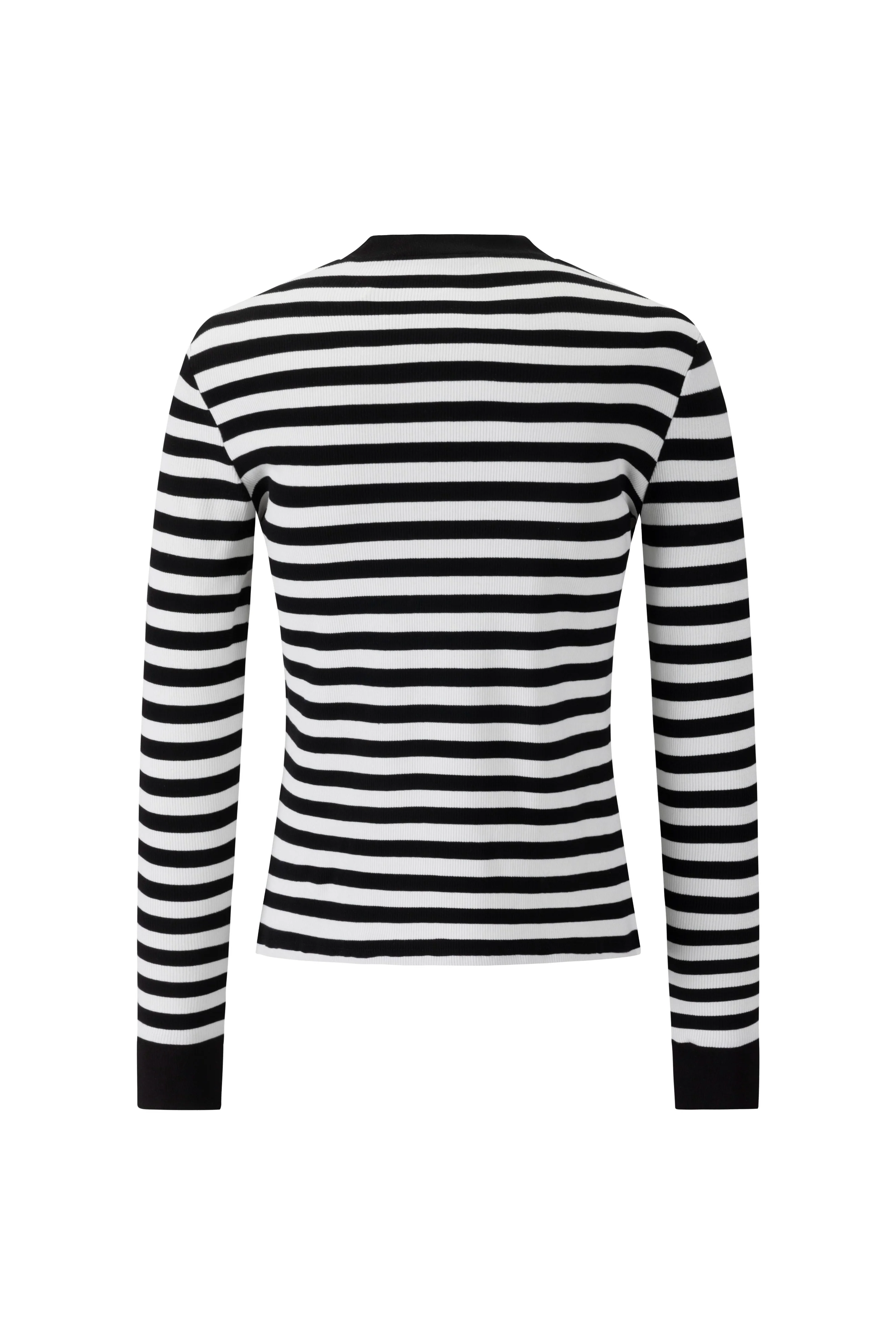 Striped V-Neck Top - Black - Image 3