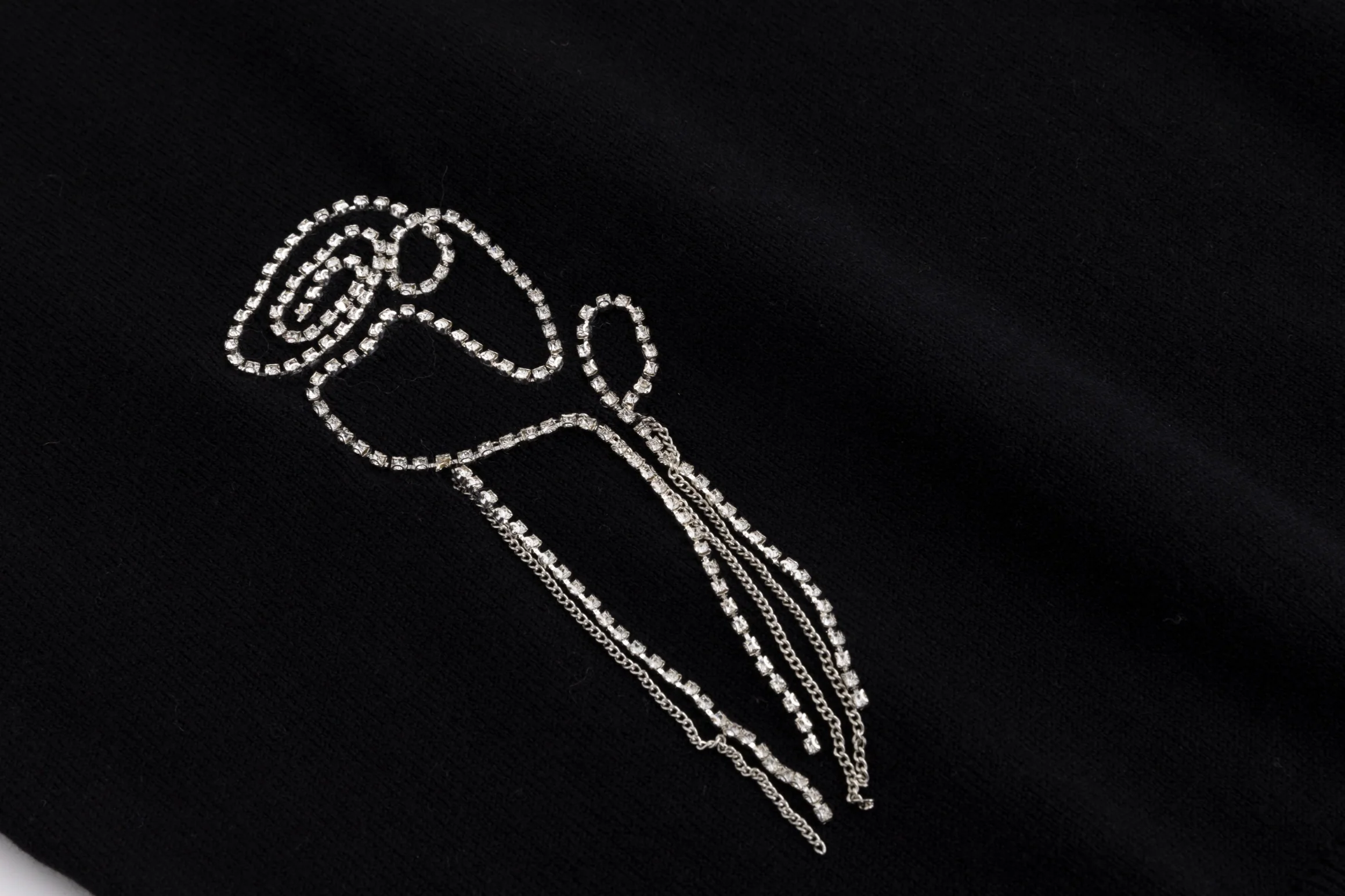 Sweater With Diamond Flower - Black - Image 4