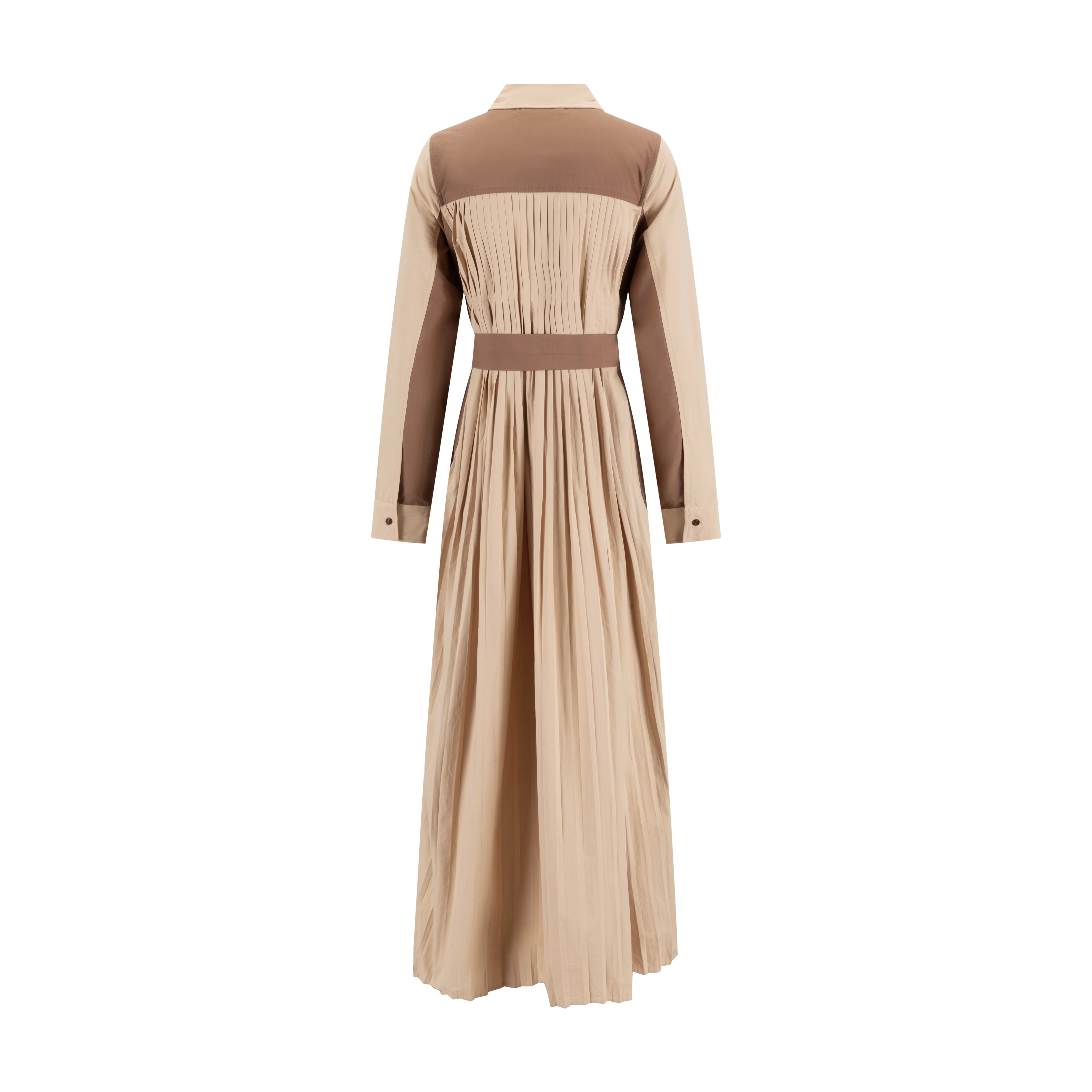 Tan And Brown Cotton Dress - Image 2