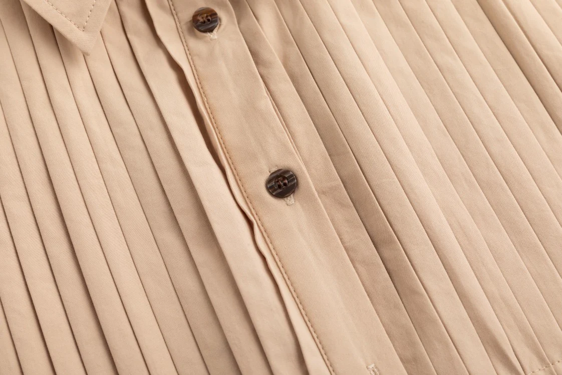 Tan And Brown Cotton Dress - Image 6
