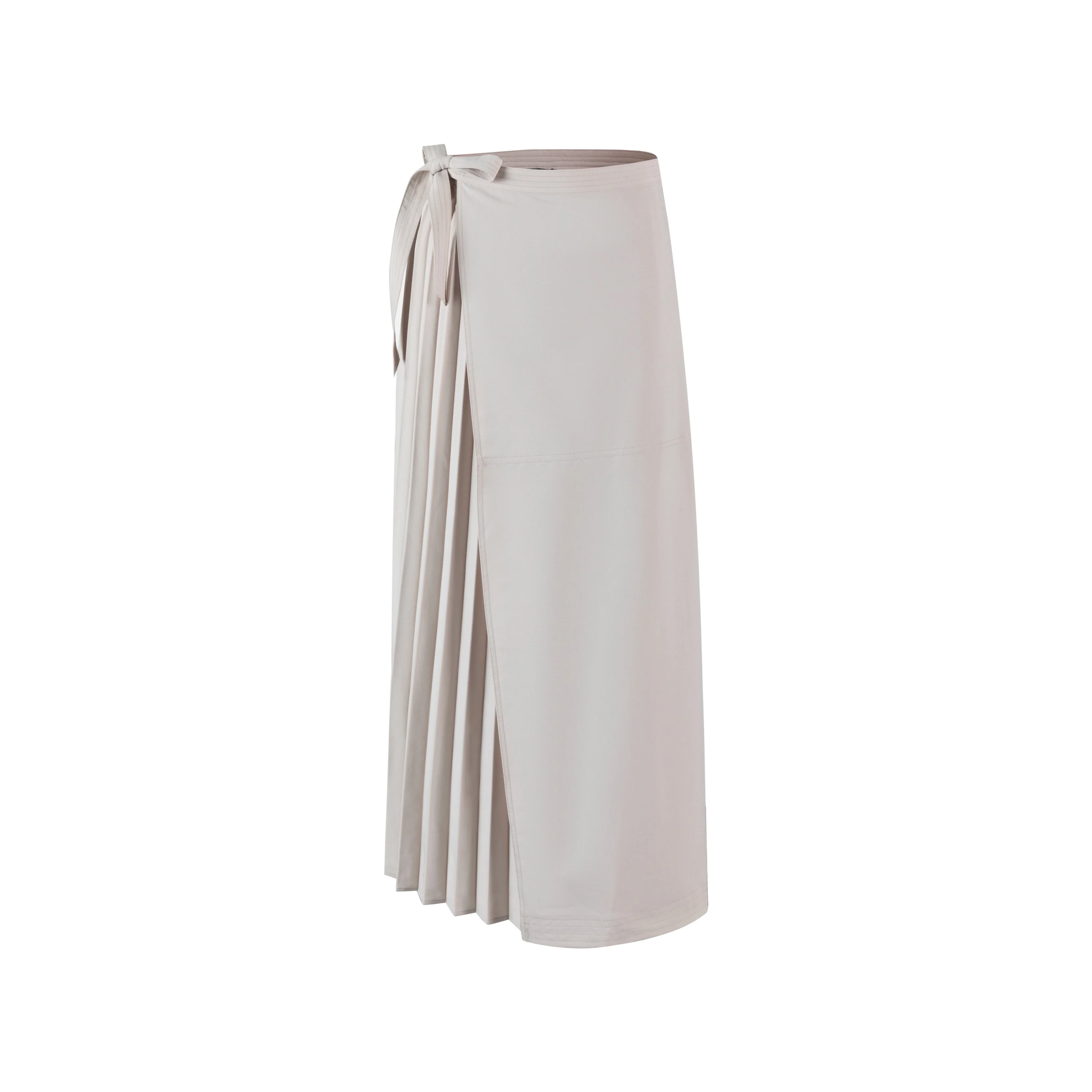 Tan Half Pleated Skirt - Image 2