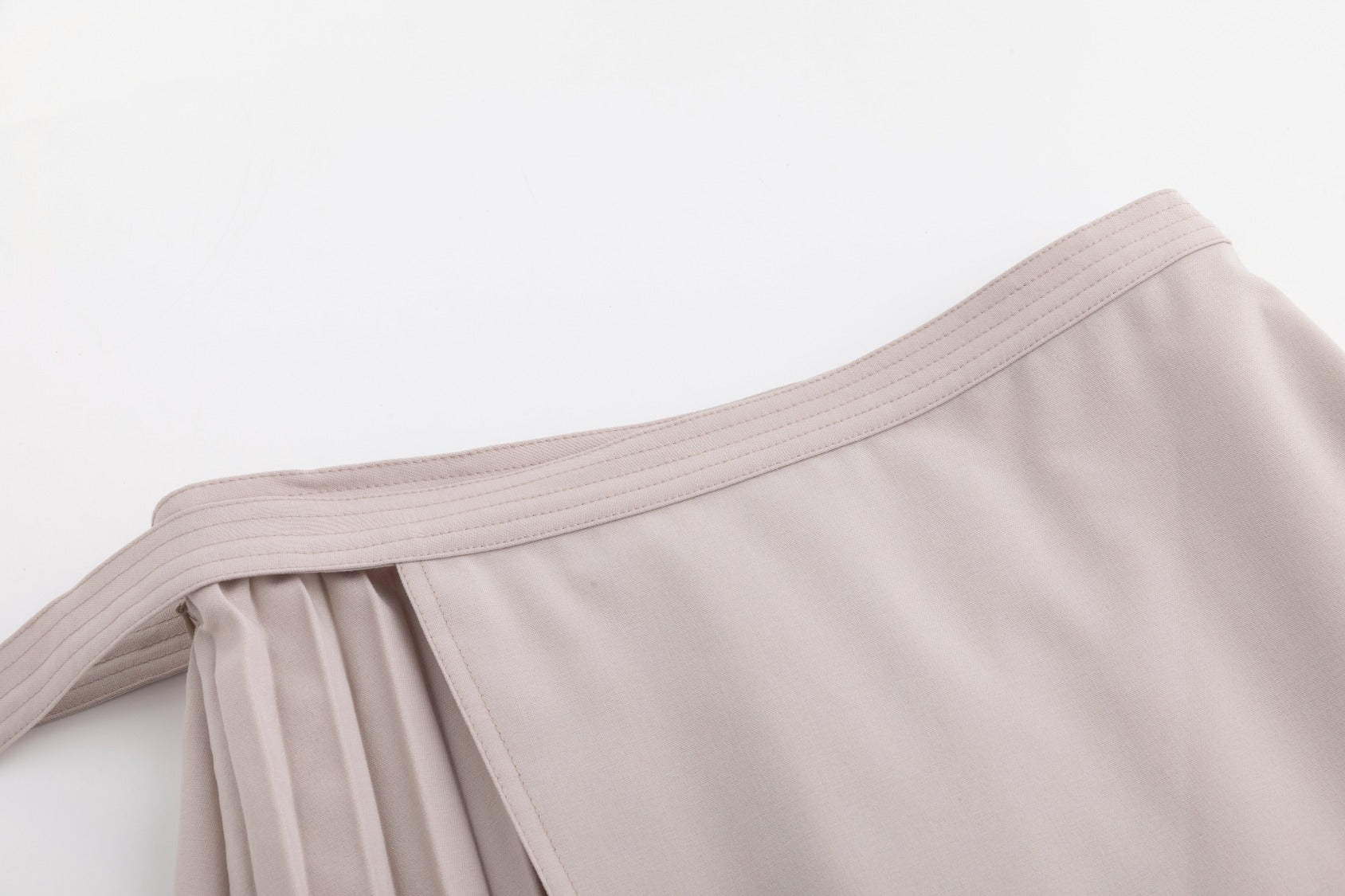 Tan Half Pleated Skirt - Image 5