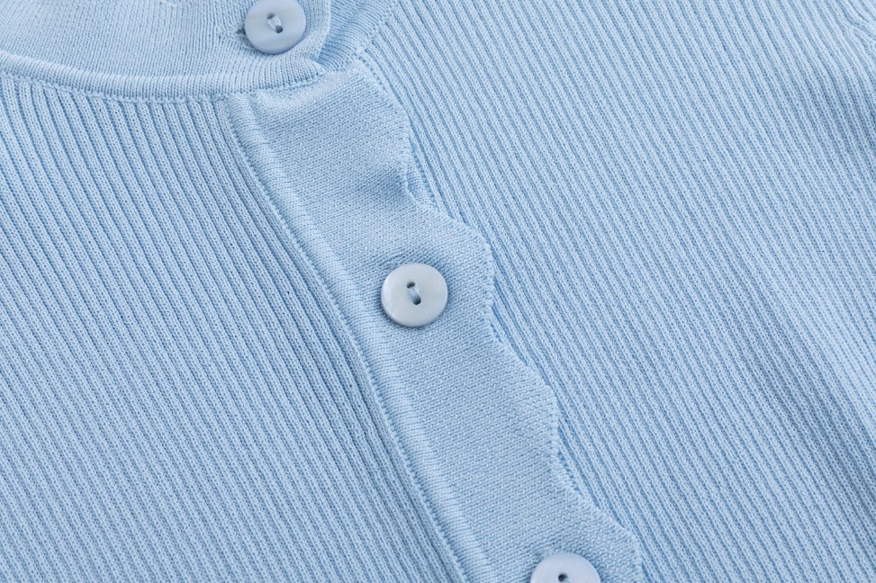 Tank With Attached Cardigan - Blue - Image 5