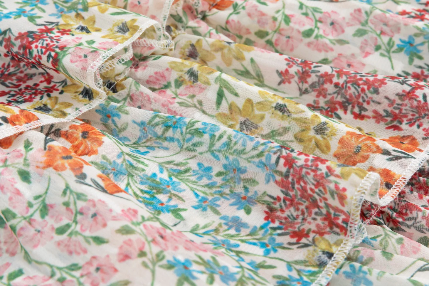 Floral Printed Layered Skirt With Ruffles - Image 4