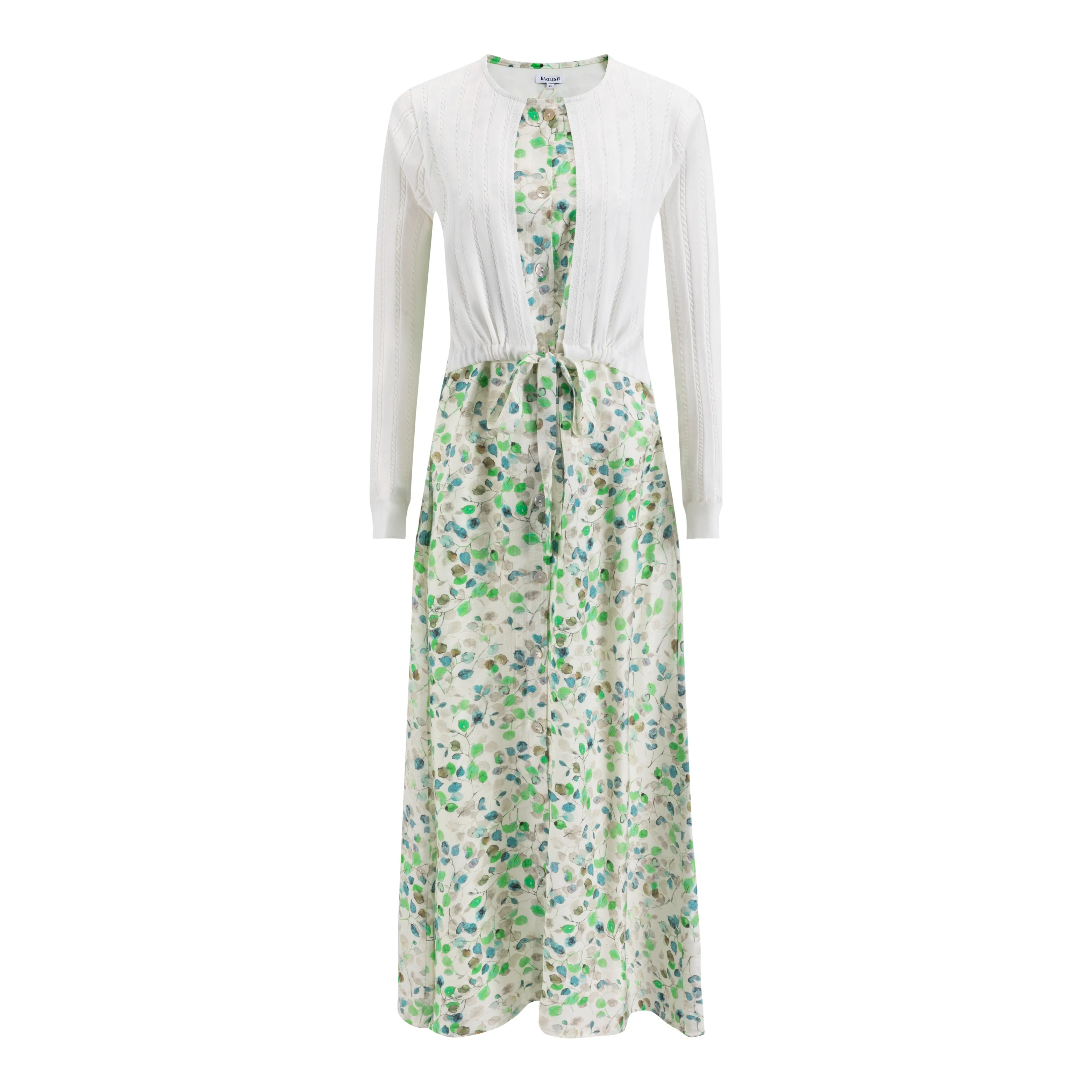 Blue And Green Linen Wrap Dress - Image 2