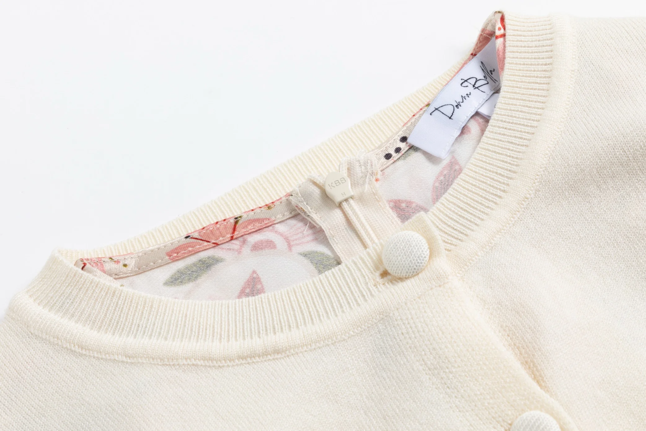 Ivory Knit Overlay & Paisley Flower Printed Jumper - Image 4