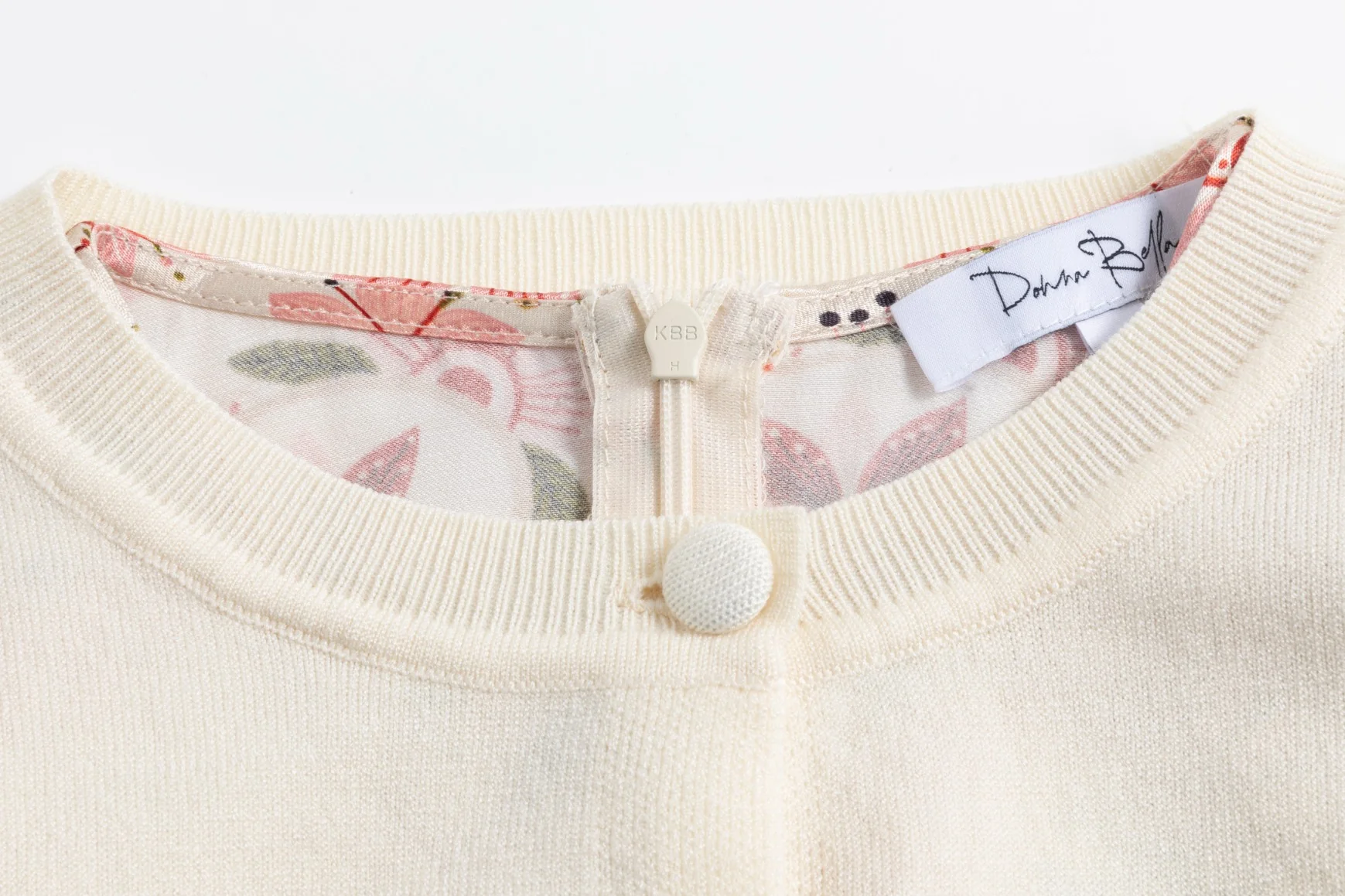 Ivory Knit Overlay & Paisley Flower Printed Jumper - Image 7