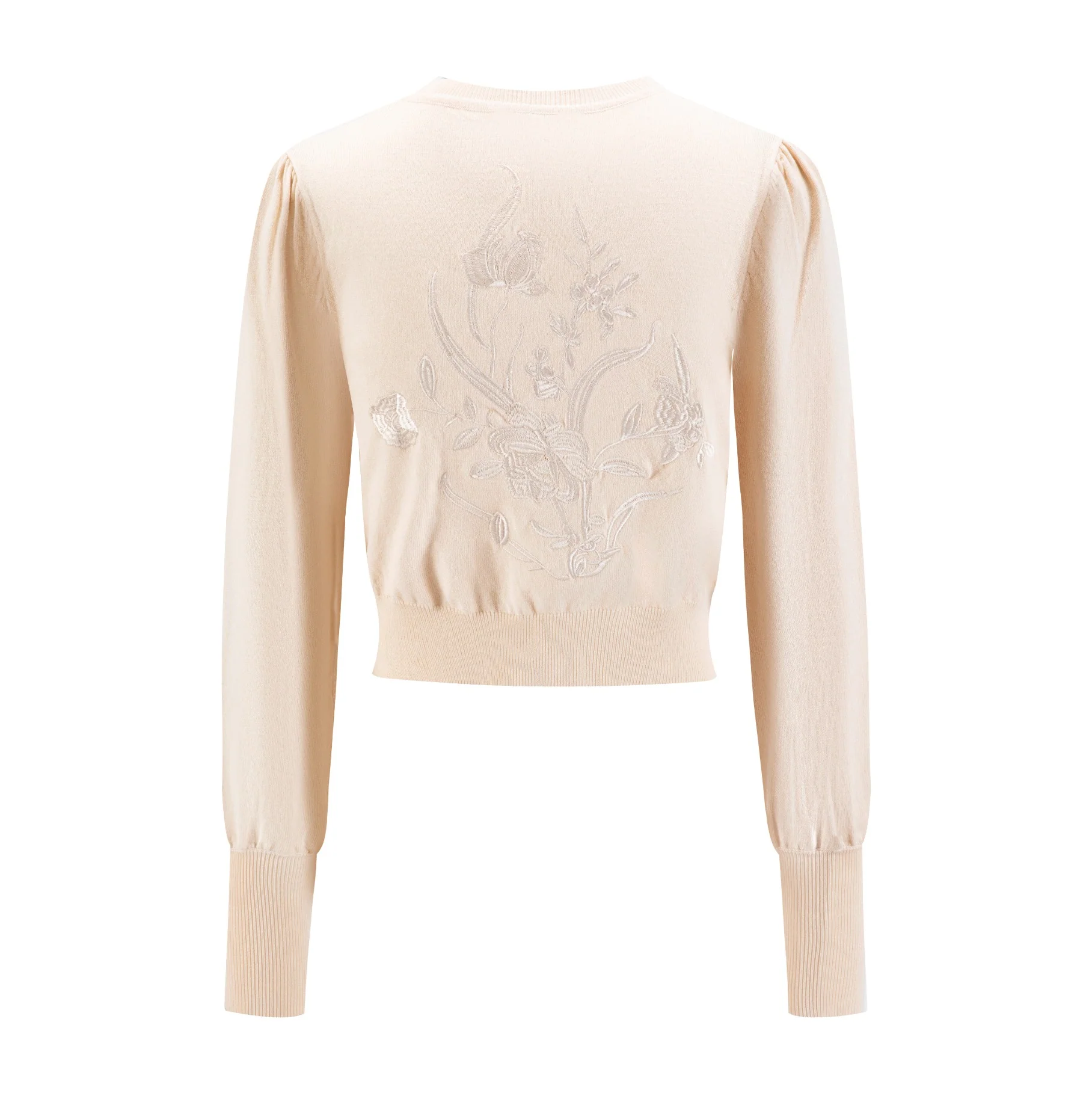 Ivory Embroidered Knit Cardigan - Image 2