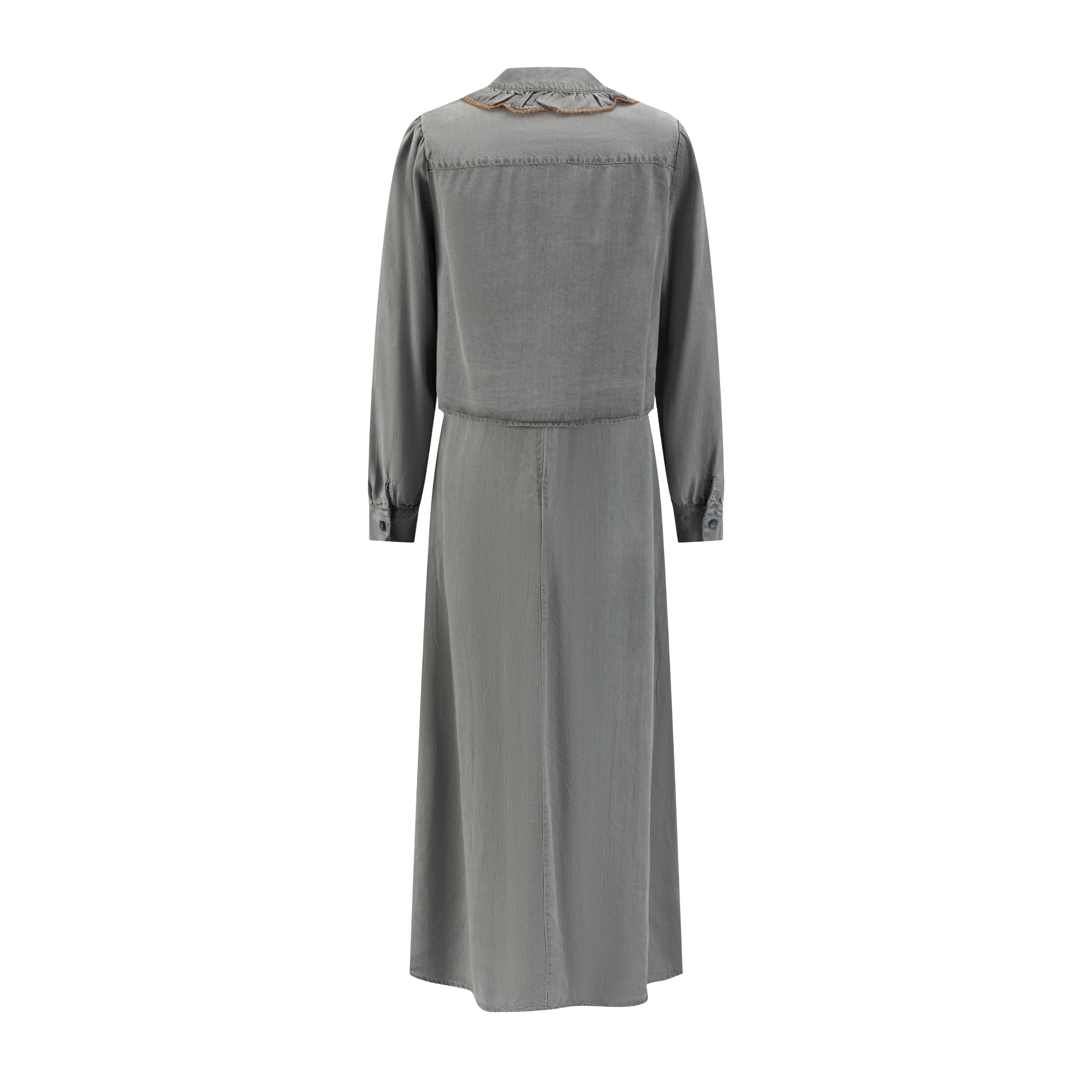 Grey Wash Denim Jumper With Overlay Top - Image 3