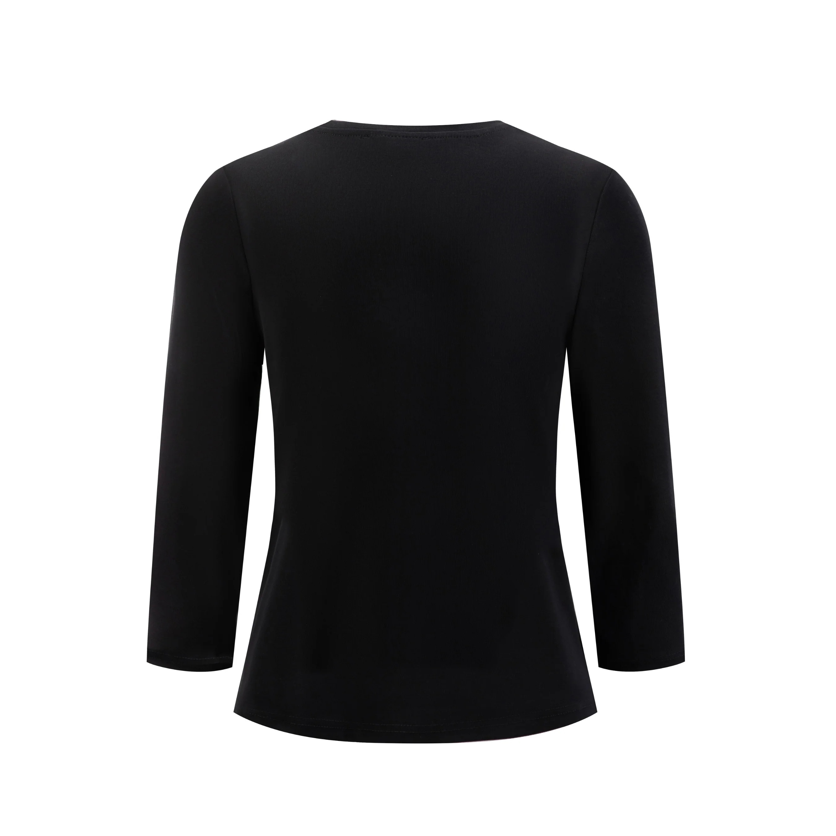 Solid Black With Crochet Pocket Top - Image 3