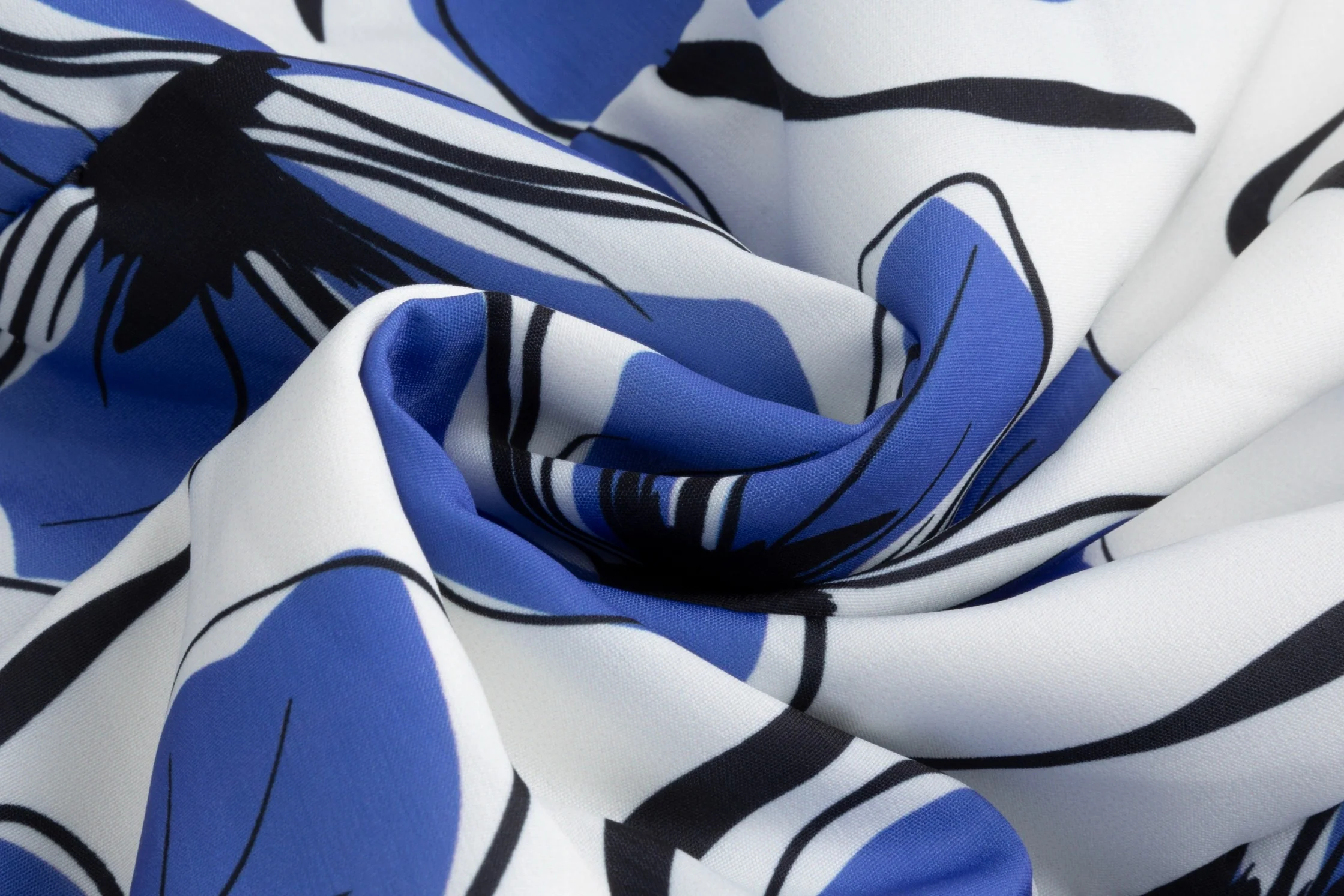 White Base Royal Blue Printed Layer Dress With Drawstring - Image 4