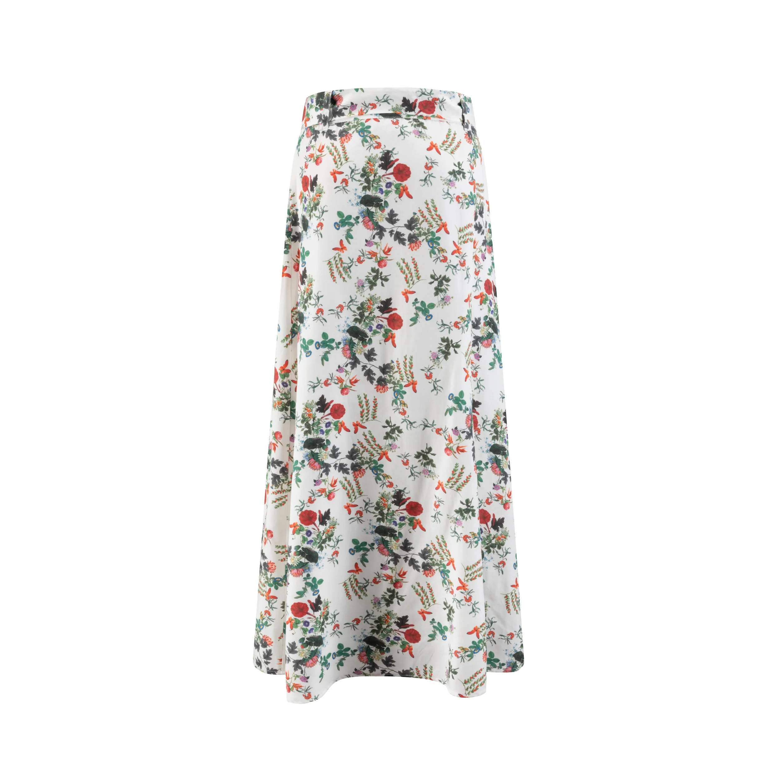 Multiflowereded Printed Ruffle Bottom Skirt - Image 3