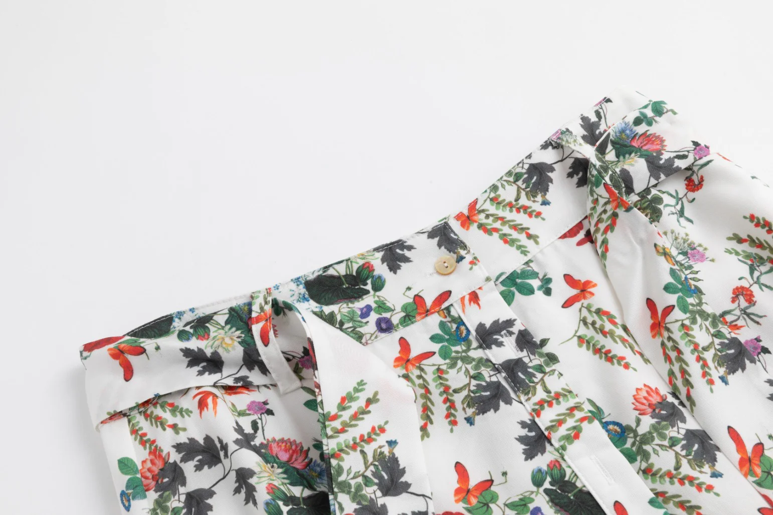 Multiflowereded Printed Ruffle Bottom Skirt - Image 5