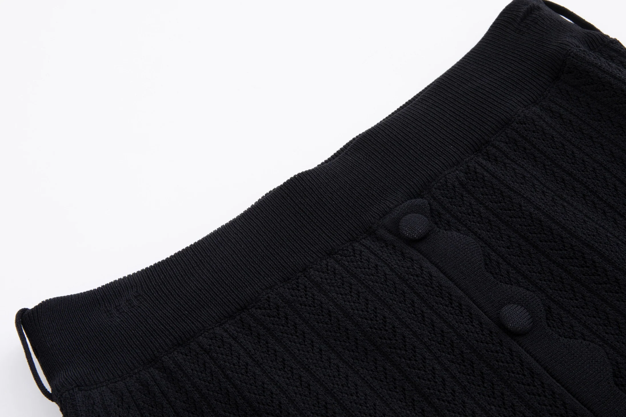 Black Knit Scalloped Skirt - Image 4